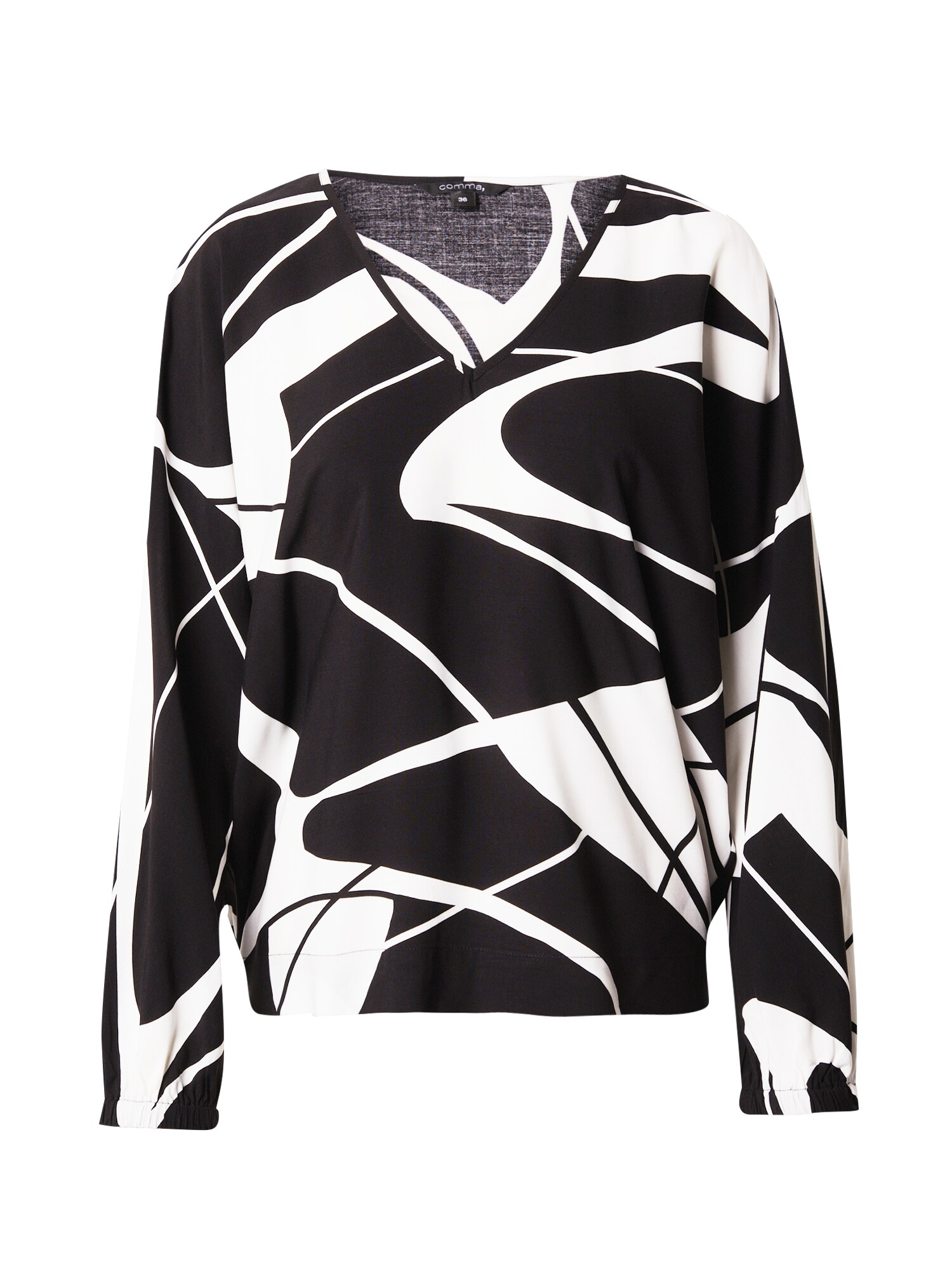 COMMA Bluză  negru / alb