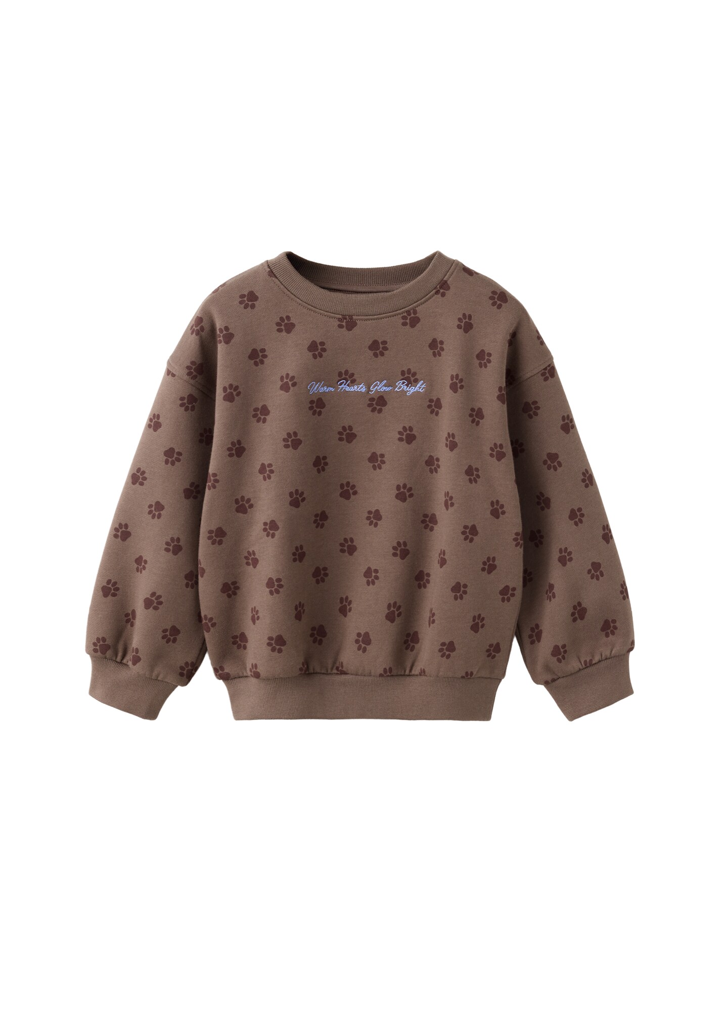 MANGO KIDS Bluză de molton albastru deschis / ciocolatiu