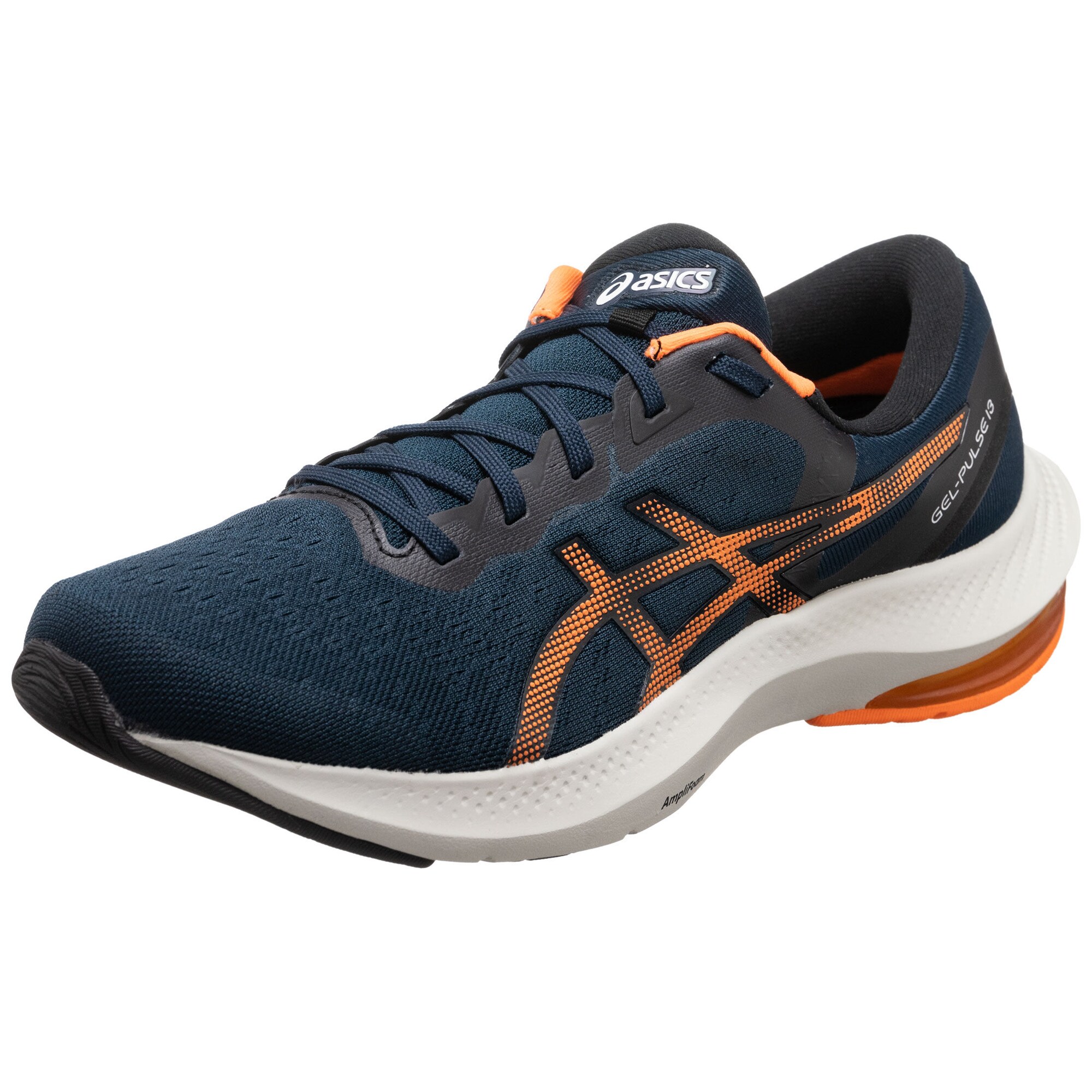 ASICS Bėgimo batai 'Gel-Pulse 13' tamsiai mėlyna jūros spalva / oranžinė / balta