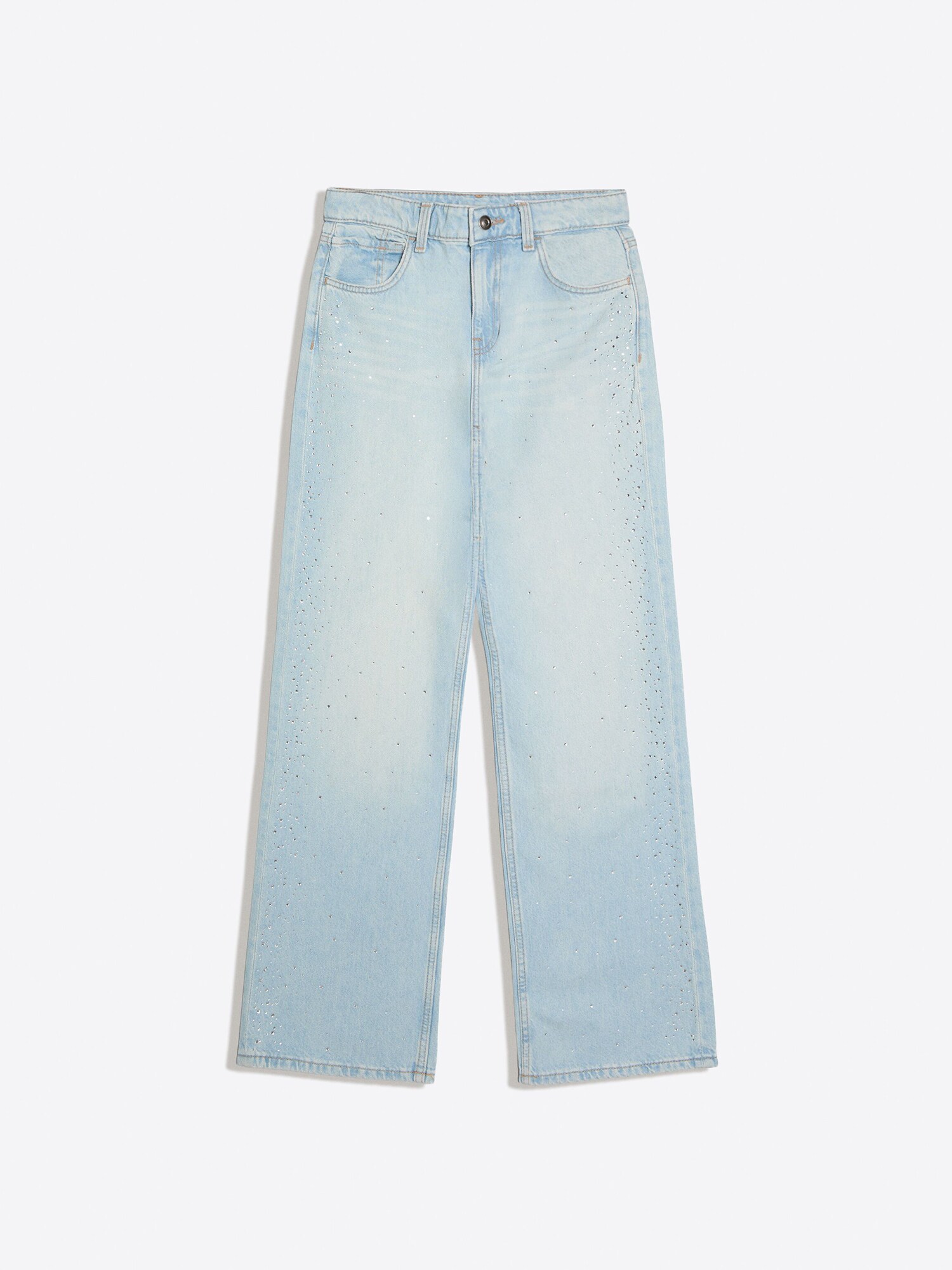Bershka Džínsy  svetlomodrá / strieborná
