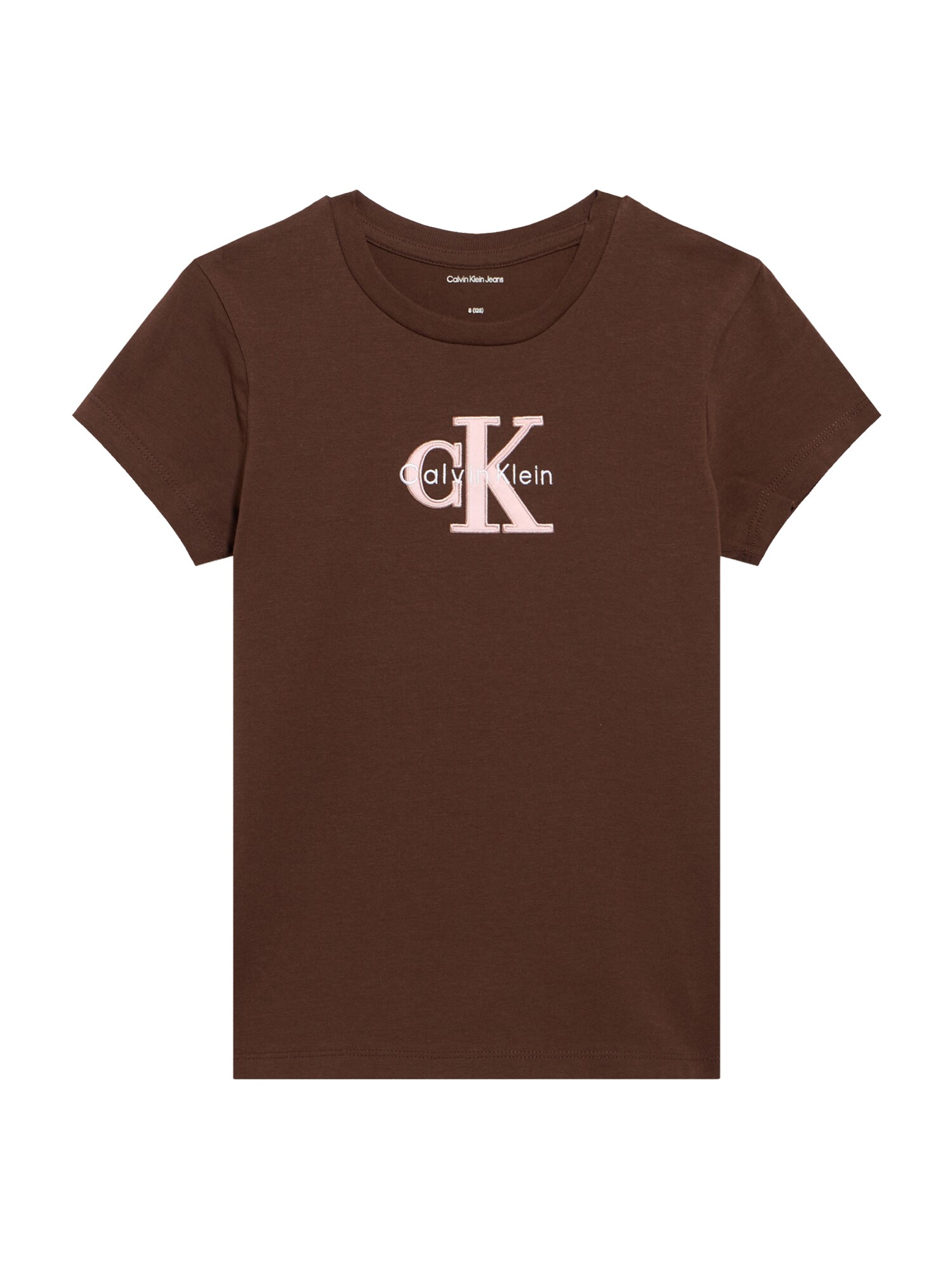 Calvin Klein Jeans Tricou  ciocolatiu / roz / alb murdar