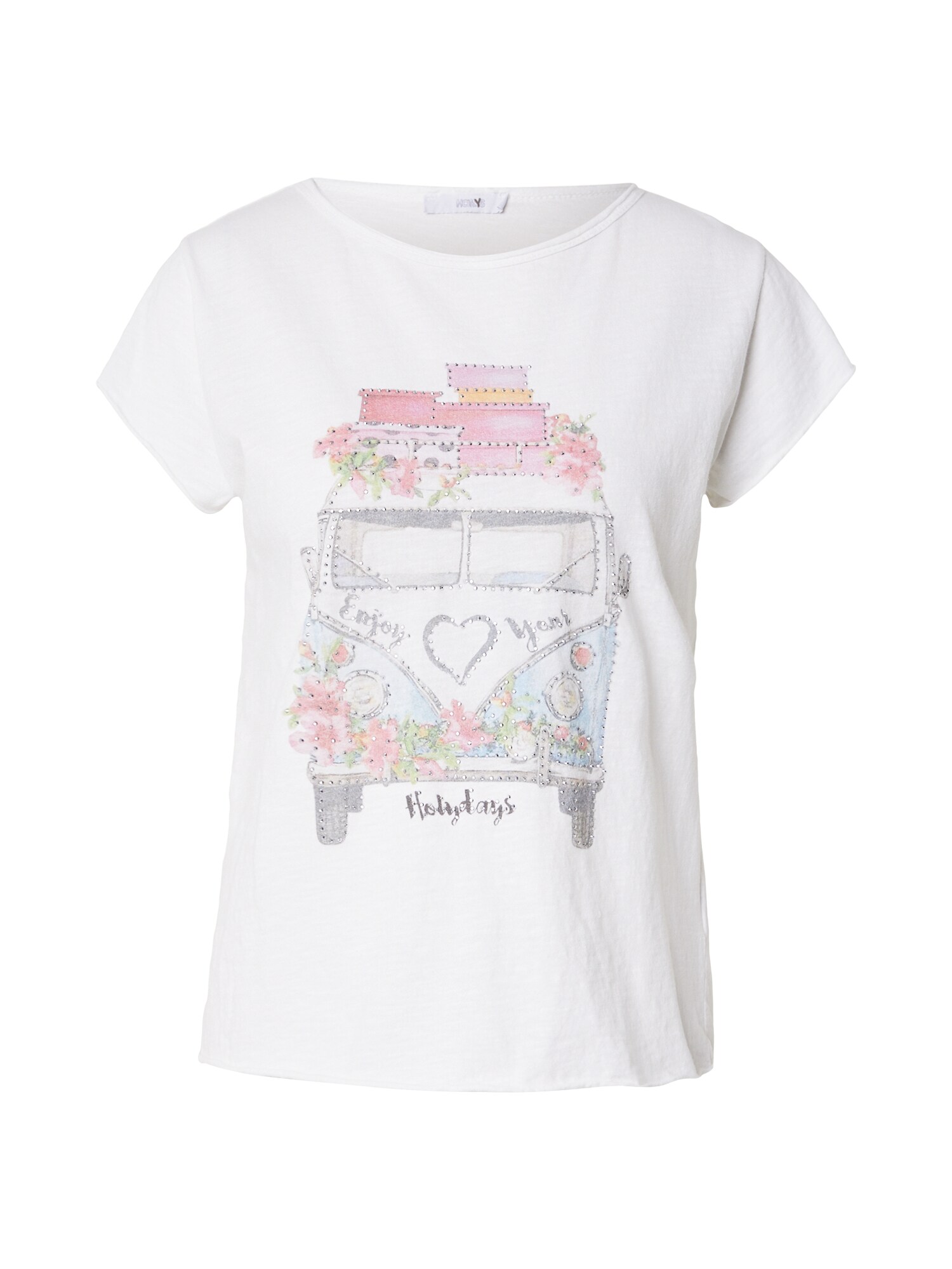 Hailys Tricou 'Sv44enja'  albastru deschis / gri închis / roz / alb