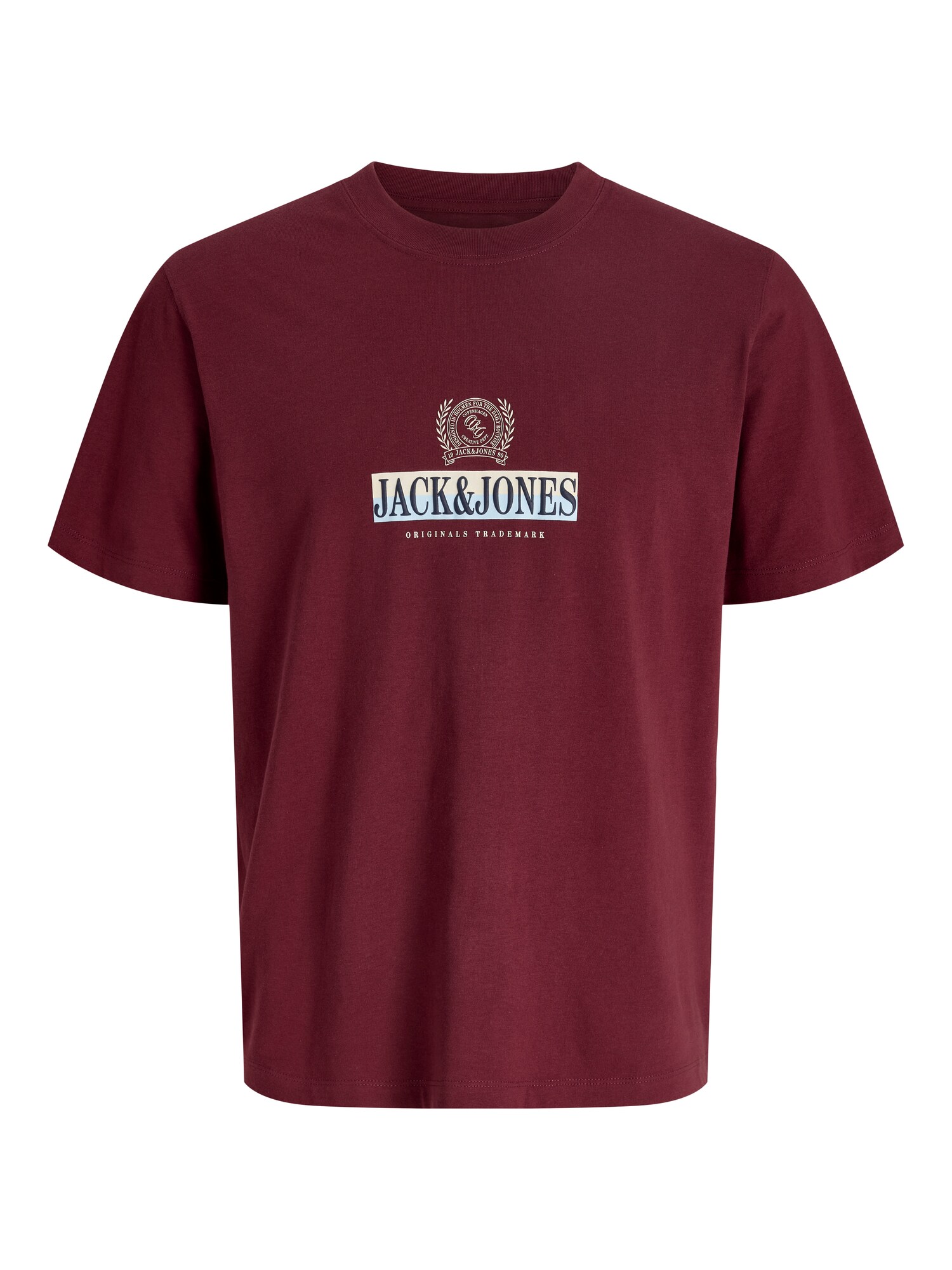 JACK & JONES Camiseta 'JORFREDERIKSBERG' navy / azul claro / baya / blanco