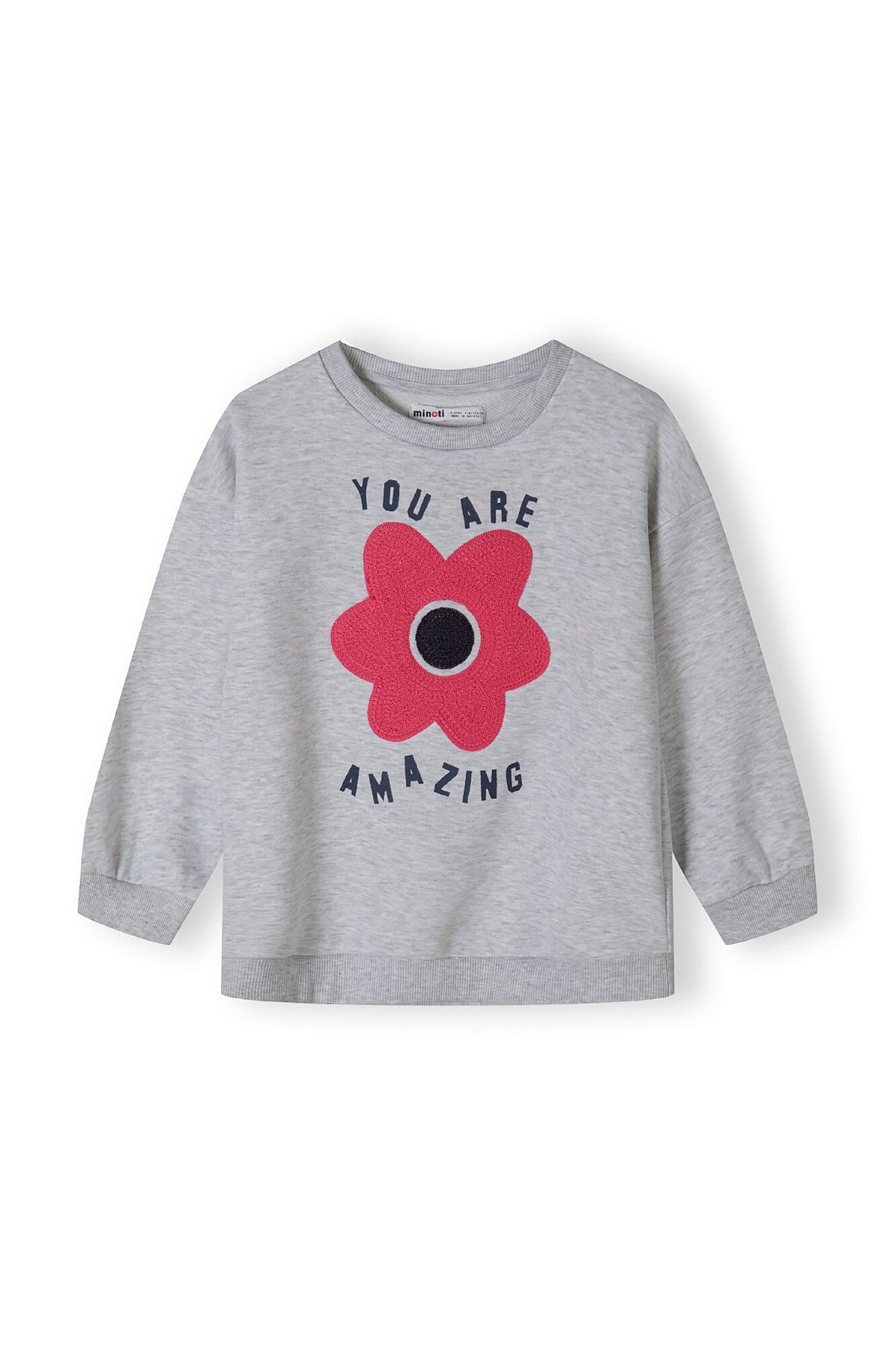 MINOTI Bluză de molton  gri / roz deschis / negru