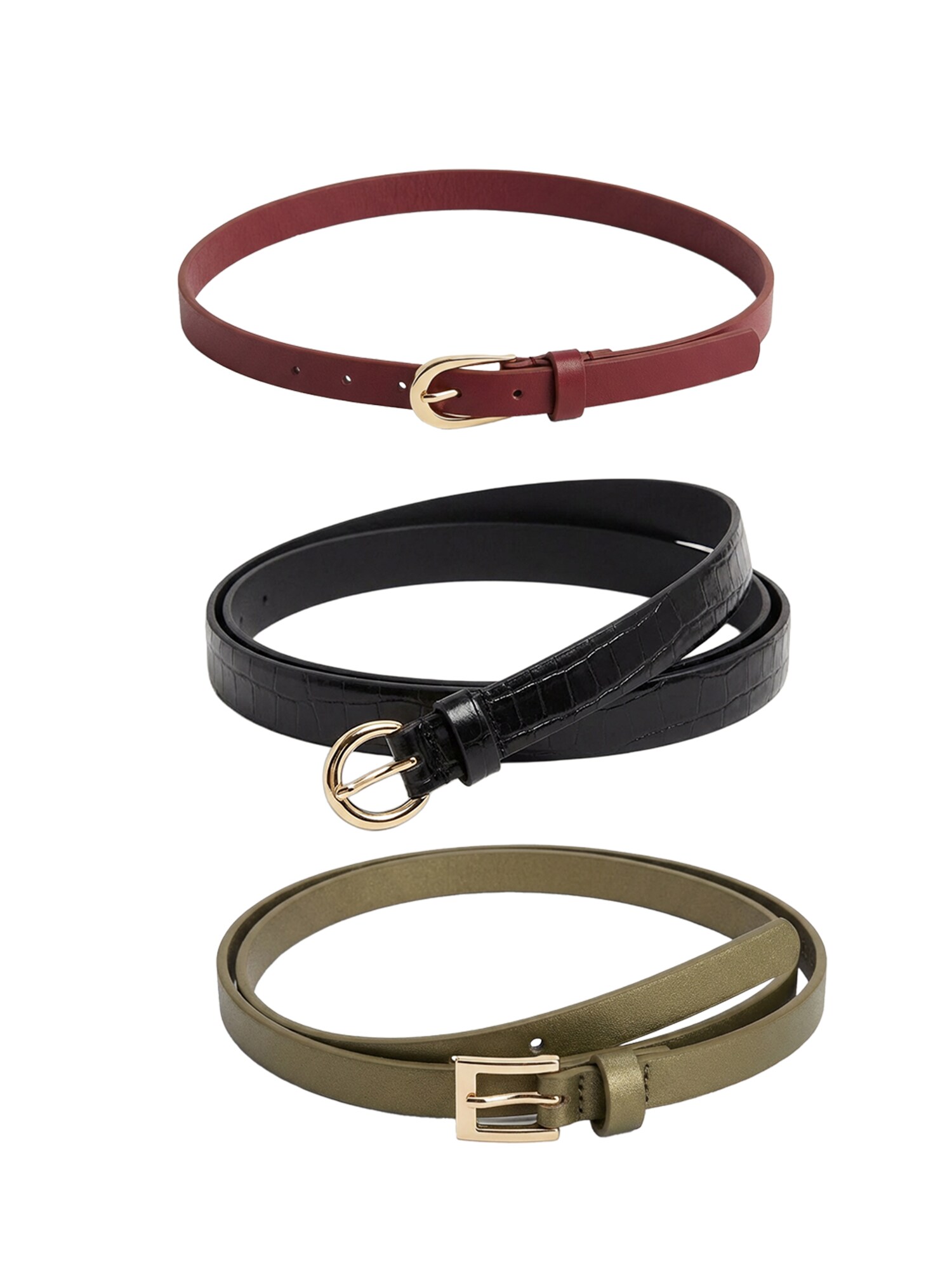 Guido Maria Kretschmer Women Curea Bianca  oliv / roșu intens / negru