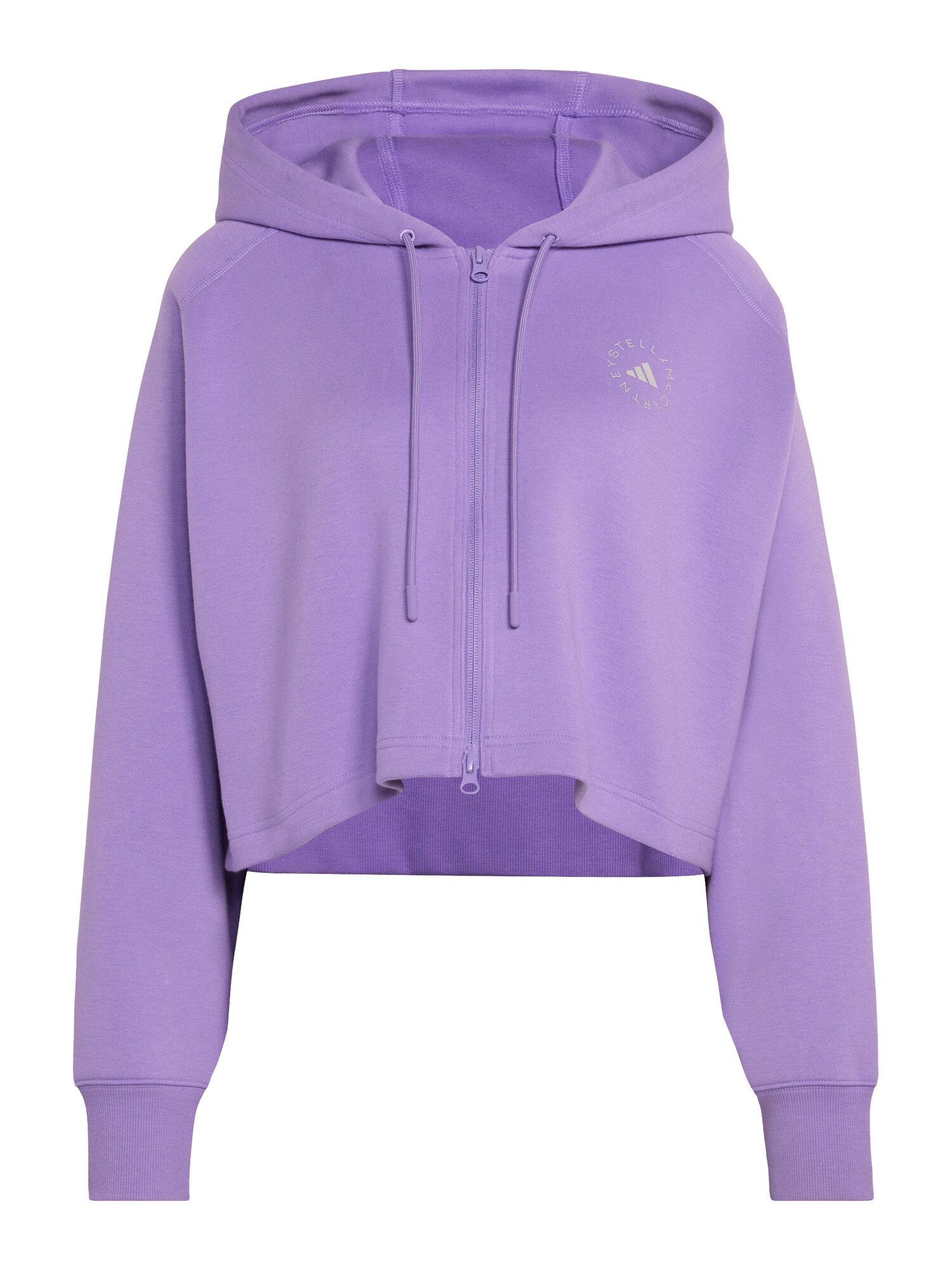 ADIDAS BY STELLA MCCARTNEY Bluză cu fermoar sport  gri deschis / mov lavandă