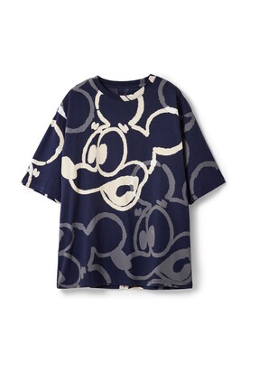 Desigual Shirt ‘Arty Mickey Mouse’ Beige / Navy