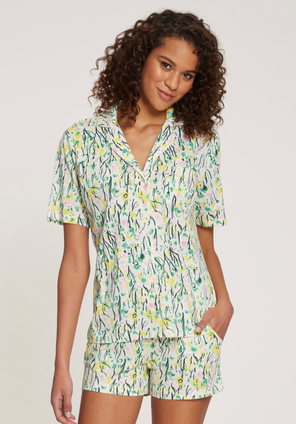 Kort pyjamas grön / limette