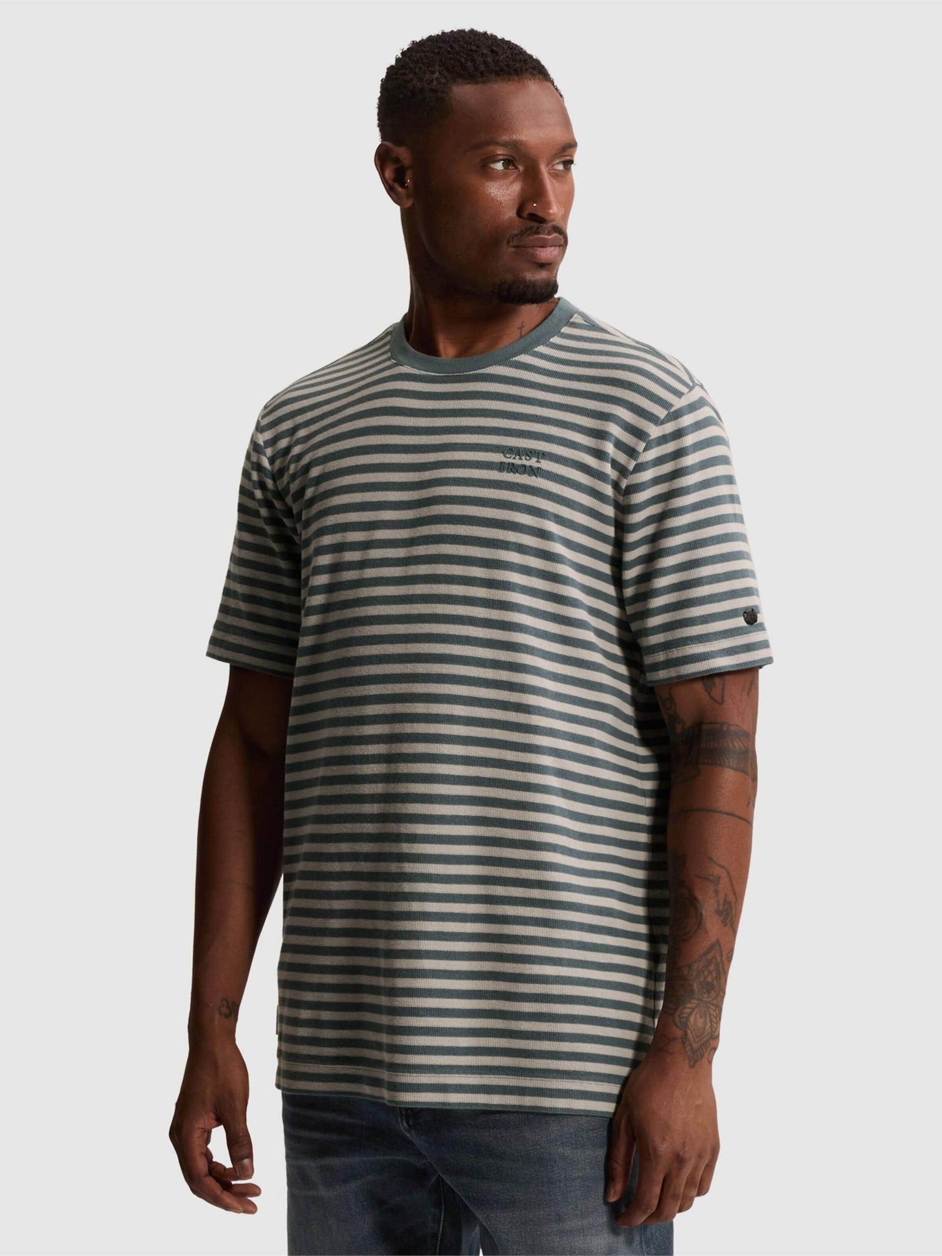 Cast Iron T-shirt Randig Blue Mirage Blå Storlek herr – bild 2