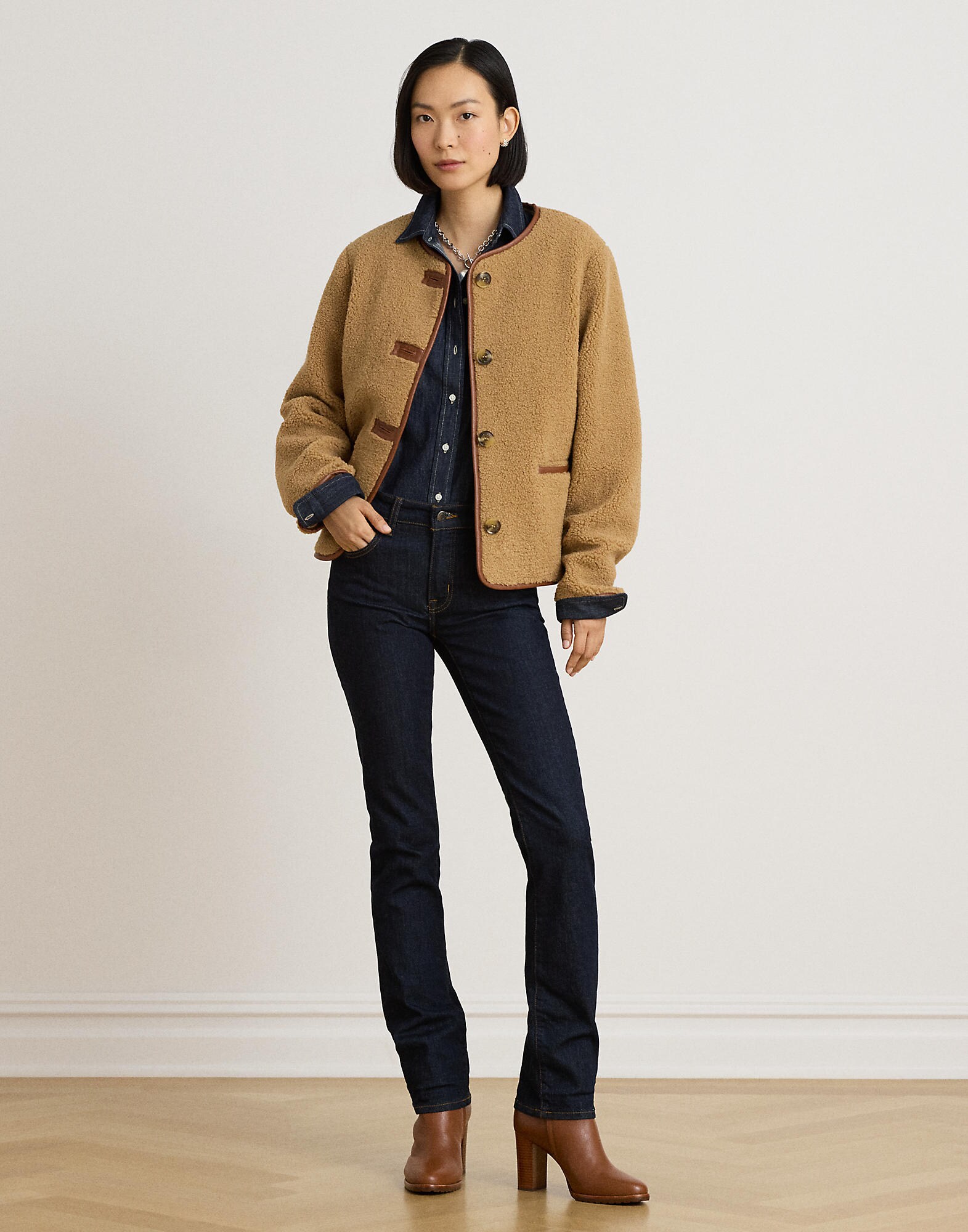 Lauren Ralph Lauren Chaqueta de entretiempo  camelo / marrón – imagen 4