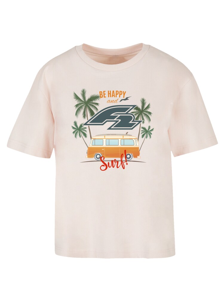 F2 T-Shirt 'F2 Be Happy And Surf Bulli Sommer' Damen Größe L mischfarben / pink