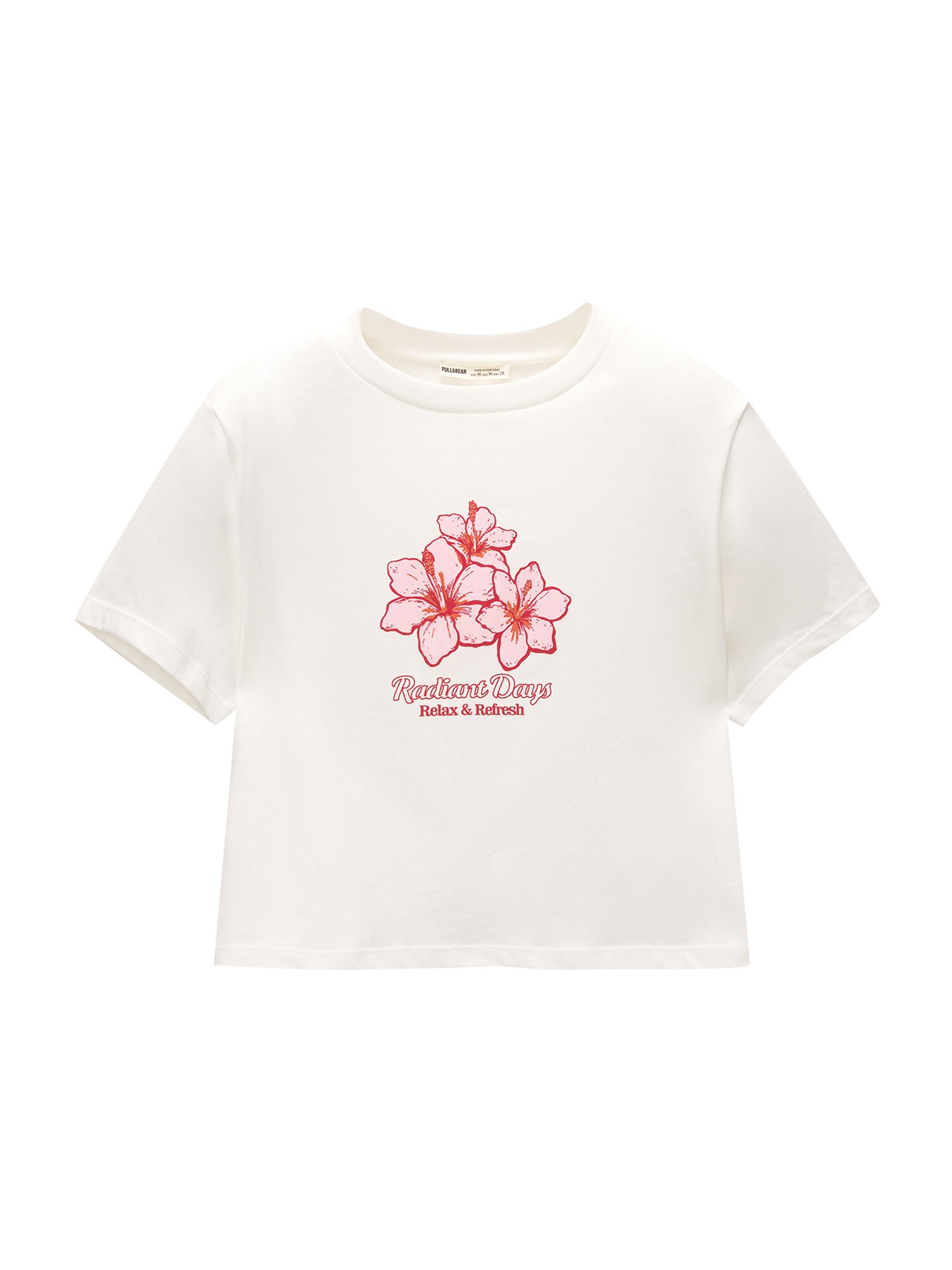 Pull&Bear Tričko  oranžová / ružová / ružová / biela