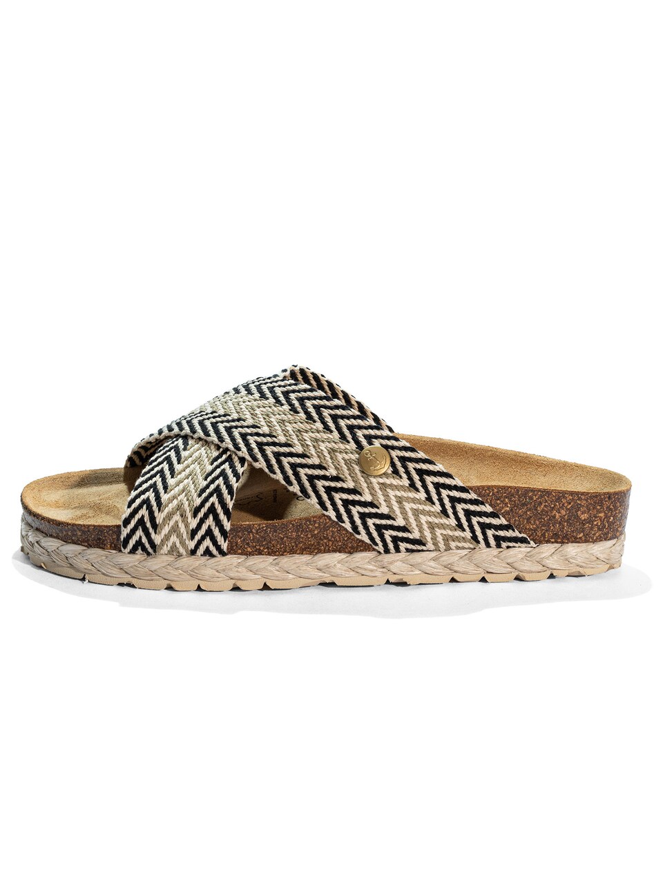 Pantolette 'BURGOS' beige / mörkbeige