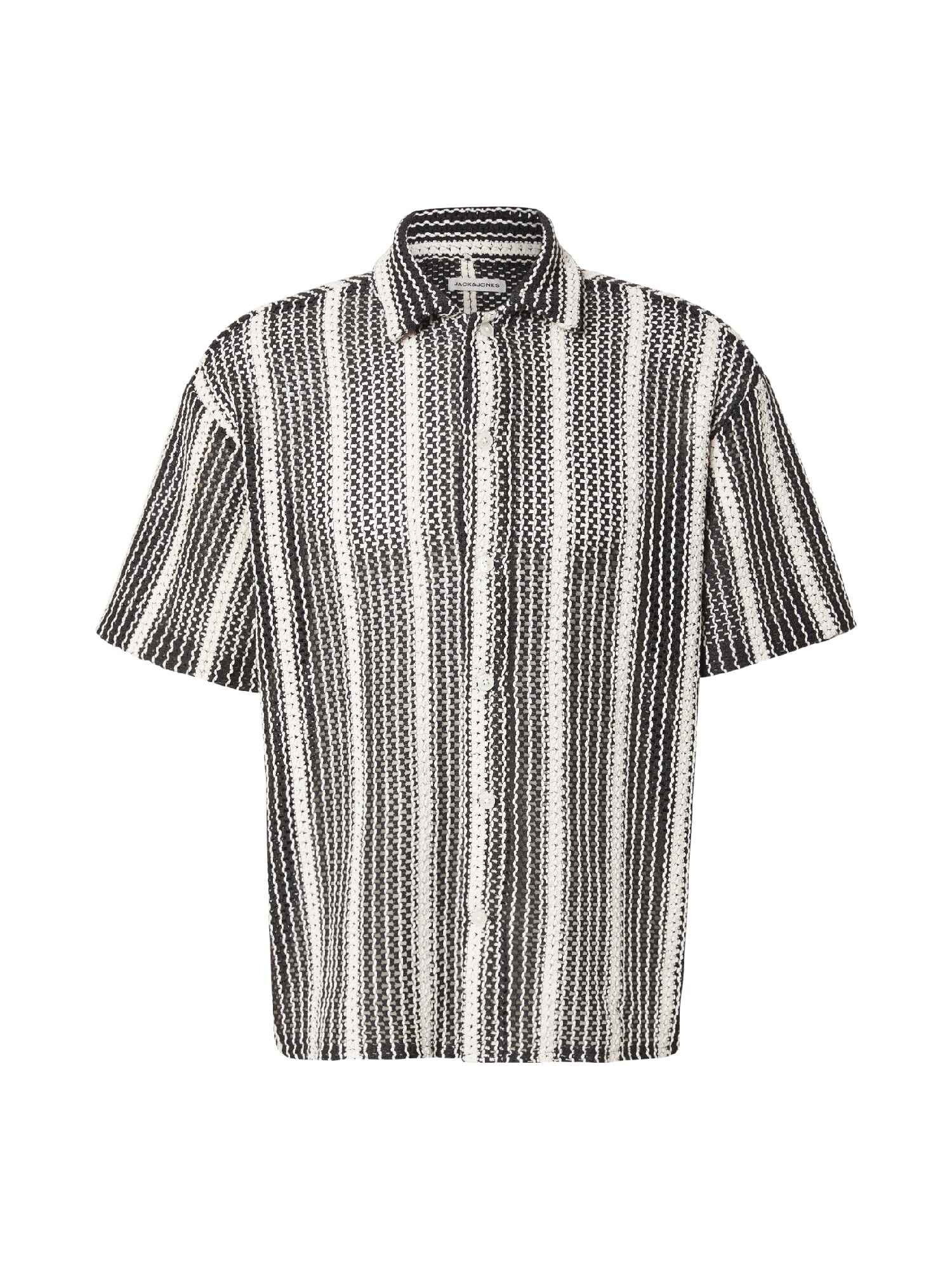 JACK & JONES Košeľa 'JWHBELLAGIO'  čierna / biela