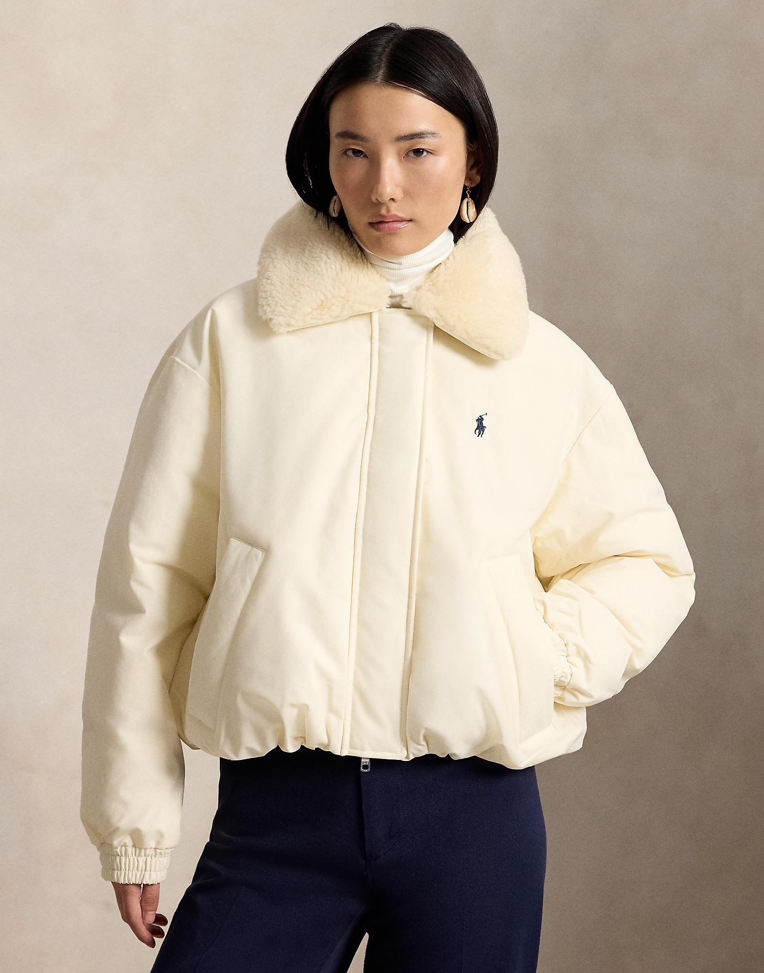 Polo Ralph Lauren Chaqueta de invierno blanco lana – imagen 2