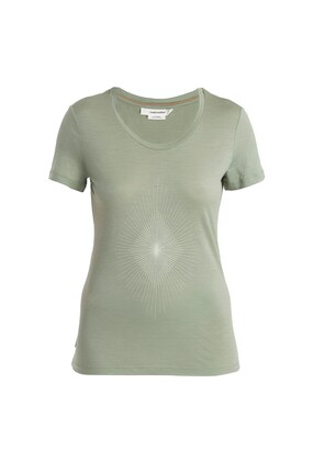 Icebreaker Shirt ‘Tech Lite III’ Lichtgroen / Wit