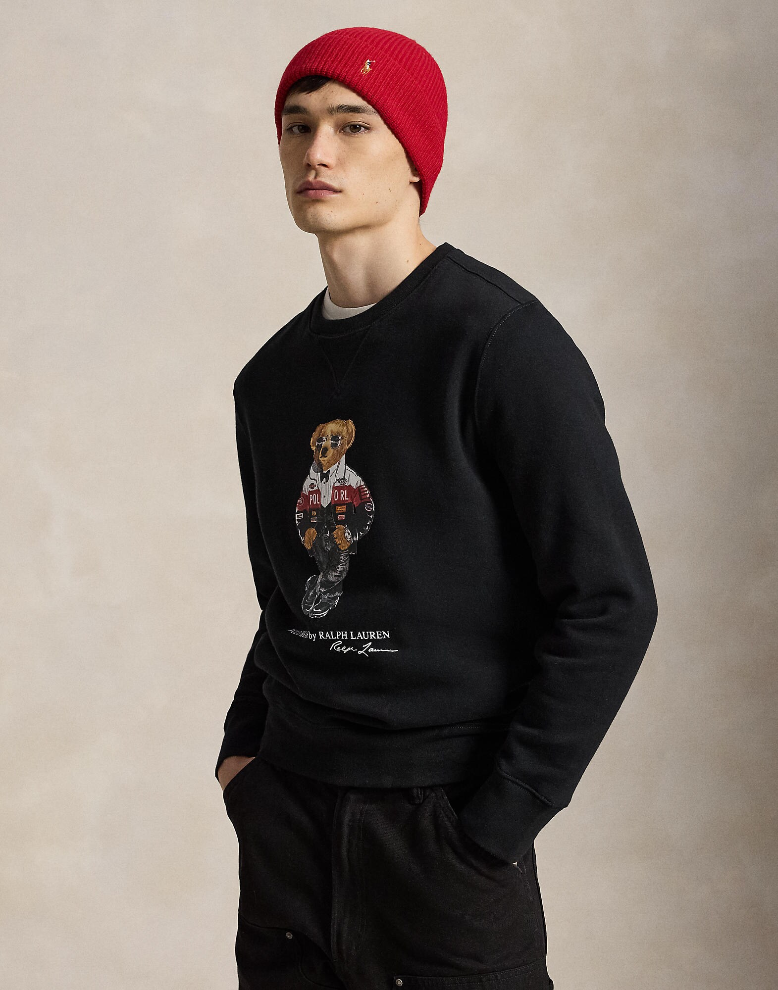 Polo Ralph Lauren Sudadera 'SEASONAL FLEECE' gris oscuro / rojo / negro / blanco – imagen 2