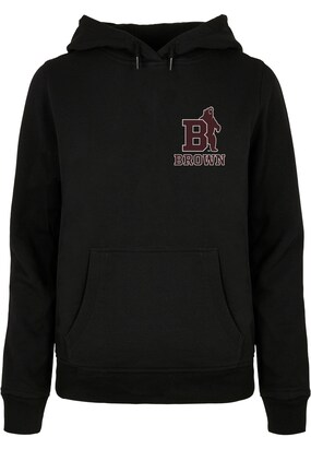 Merchcode Sweatshirt ‘Brown University – Bear’ Bruin / Zwart / Offwhite