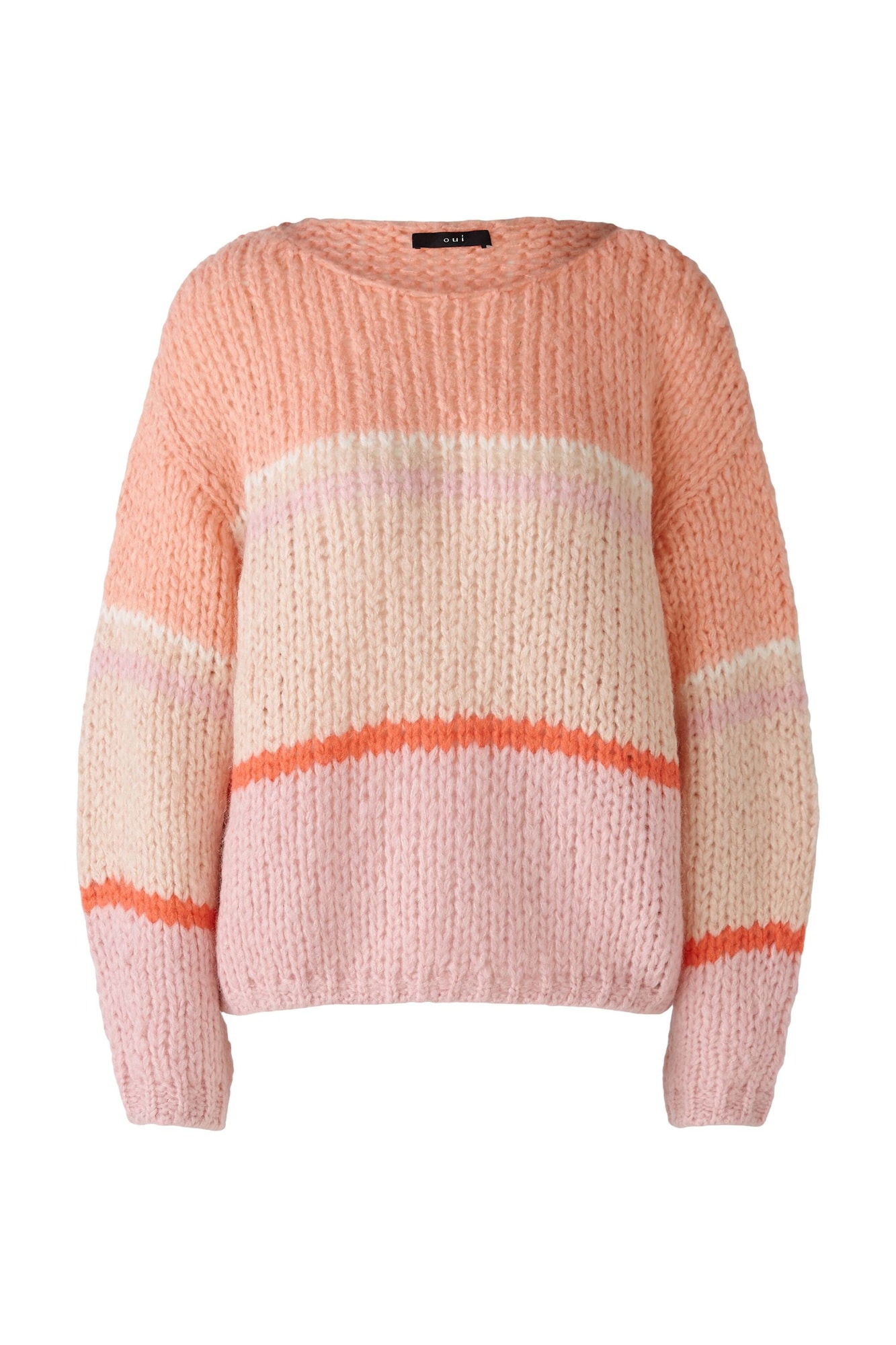 OUI Пуловер  телесен цвят / корал / бледорозово / бяло
