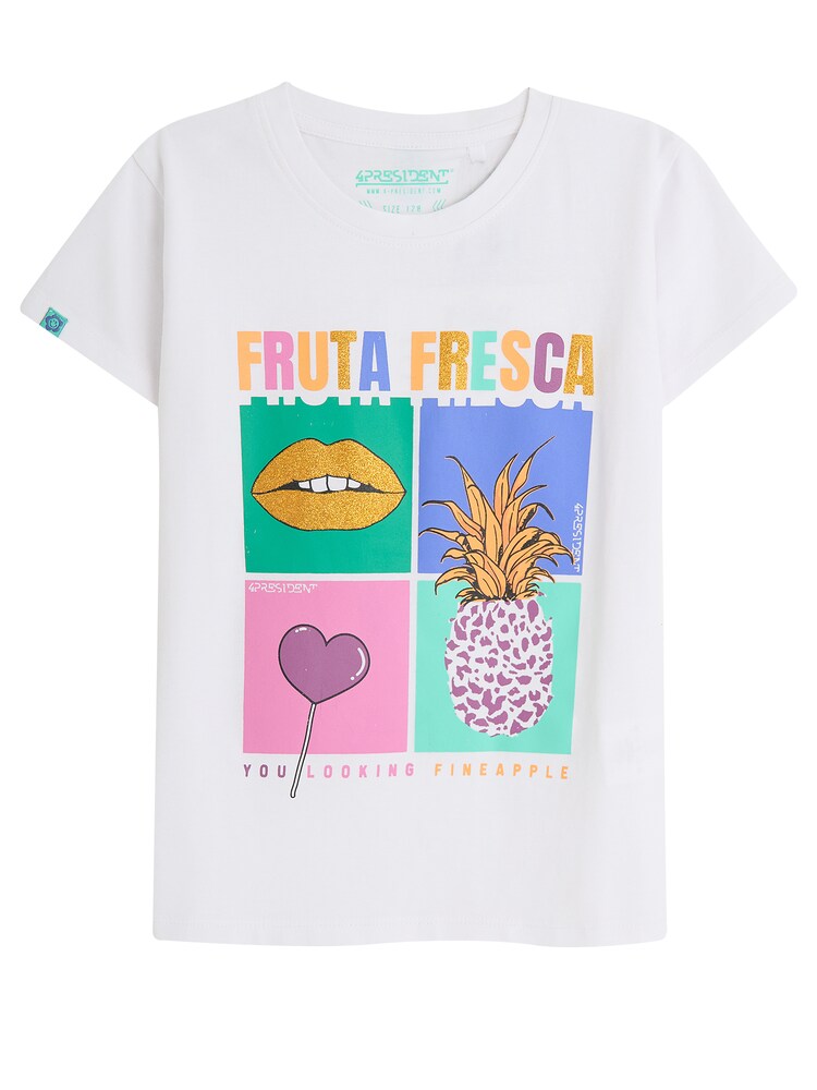 4PRESIDENT Shirt 'North' Mädchen Größe 128 weiß