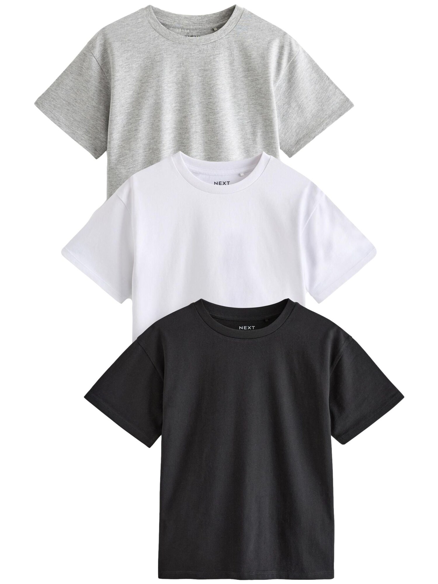 Next Tricou  gri / negru / alb