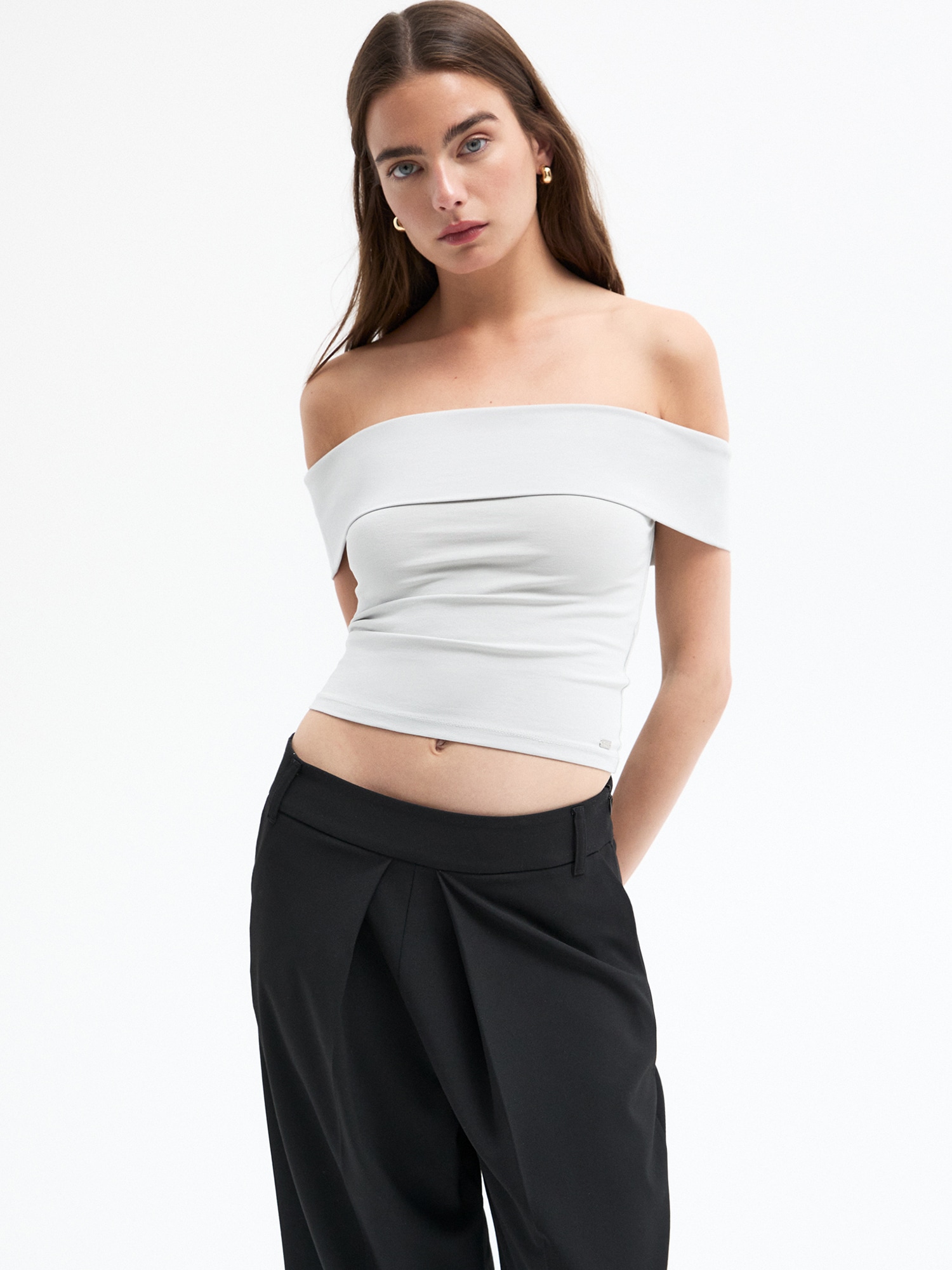 Pull&Bear Póló  világosszürke termék 2. képe