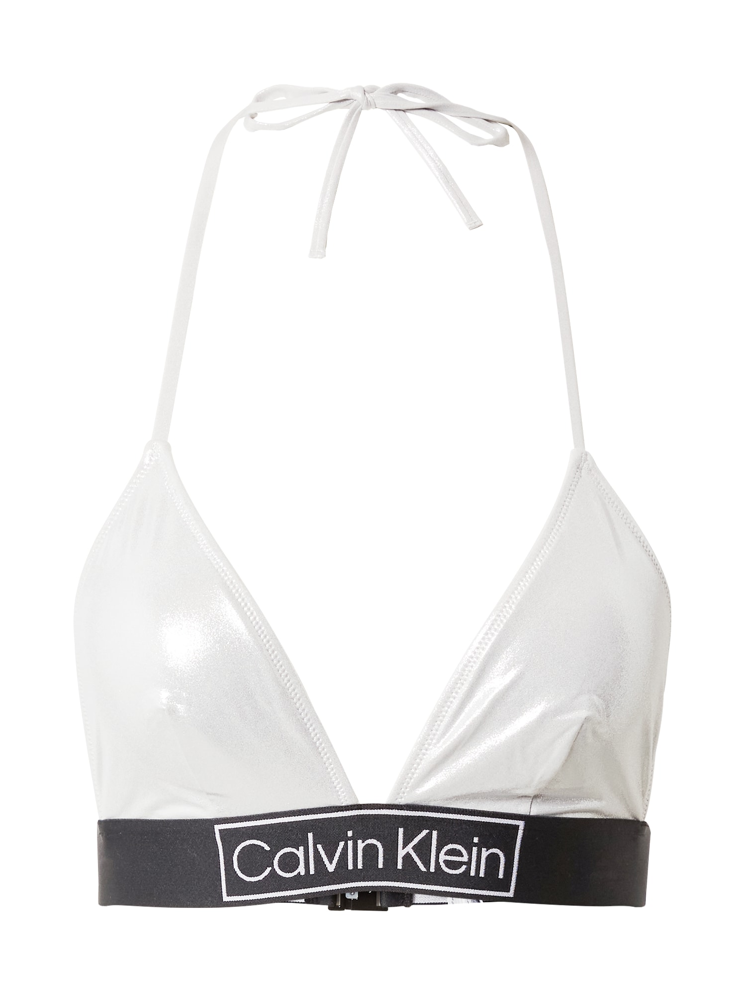 Calvin Klein Swimwear Bikini zgornji del  srebrno-siva / črna / bela