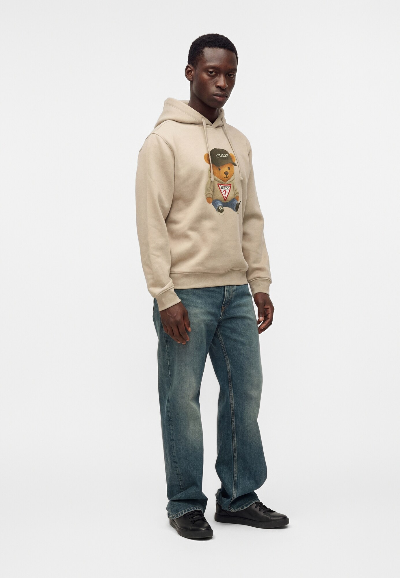 GUESS Sudadera 'TEDDY BEAR' beige moteado / marrón / verde pastel / negro – imagen 2