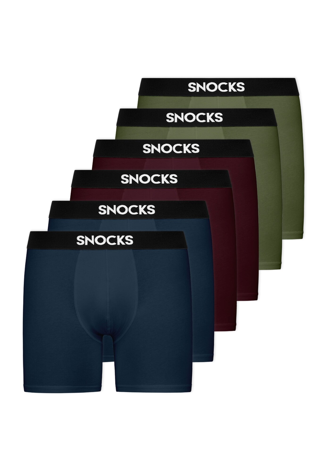 SNOCKS Boxeri  albastru închis / oliv / roșu burgundy / negru / alb