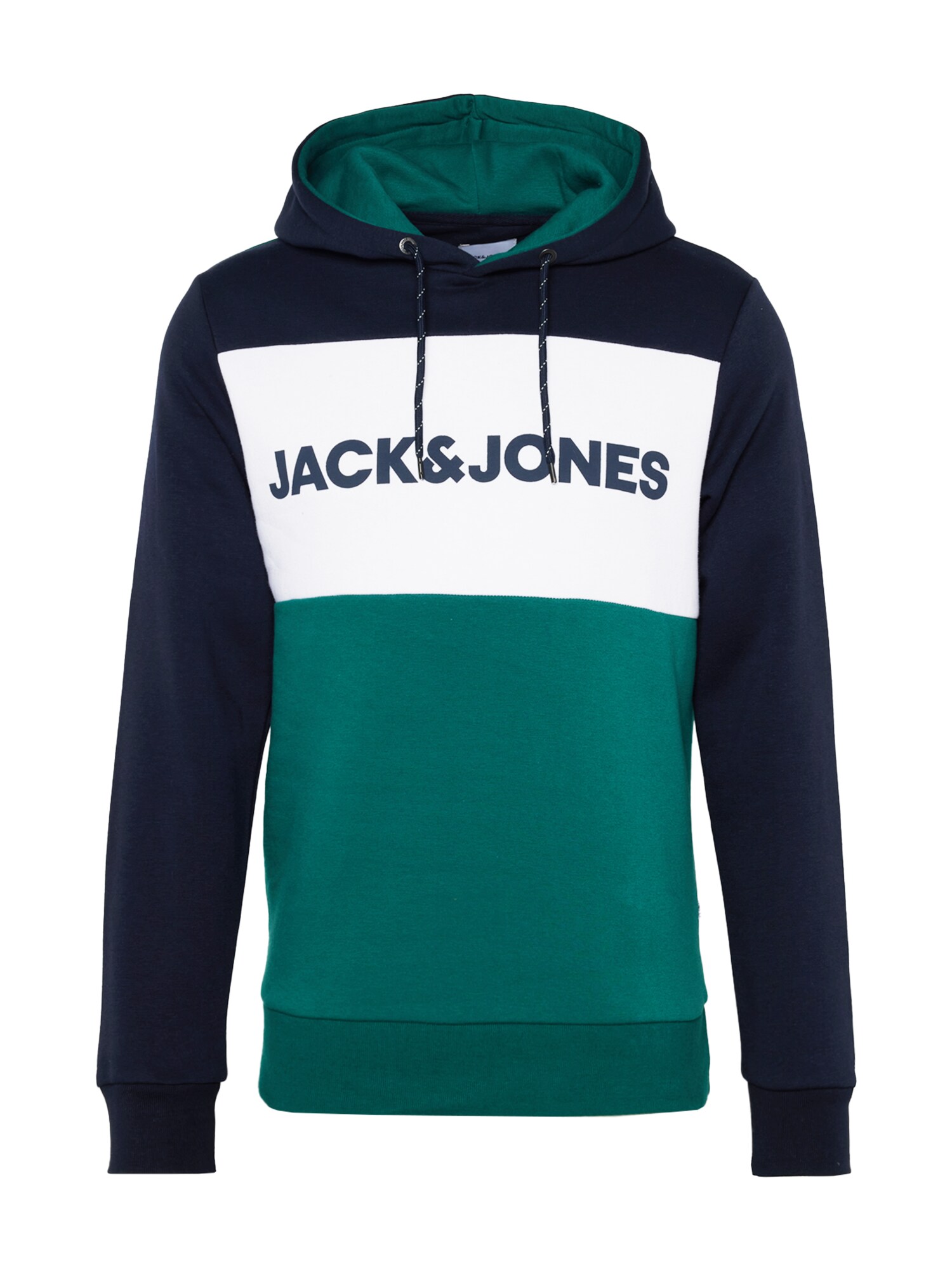 JACK & JONES Mikina  námornícka modrá / smaragdová / biela