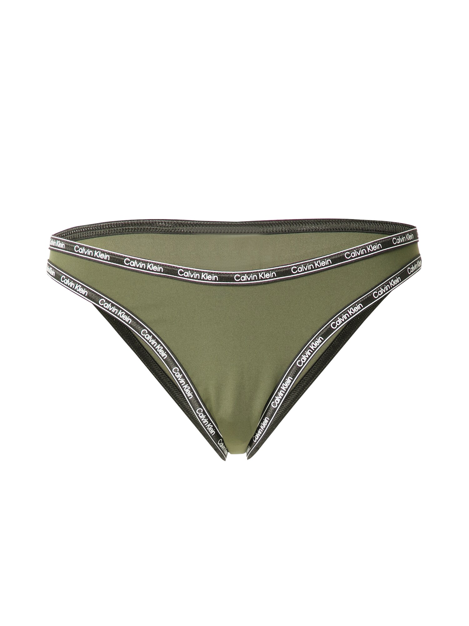Calvin Klein Swimwear Bikinové nohavičky  kaki / čierna / biela