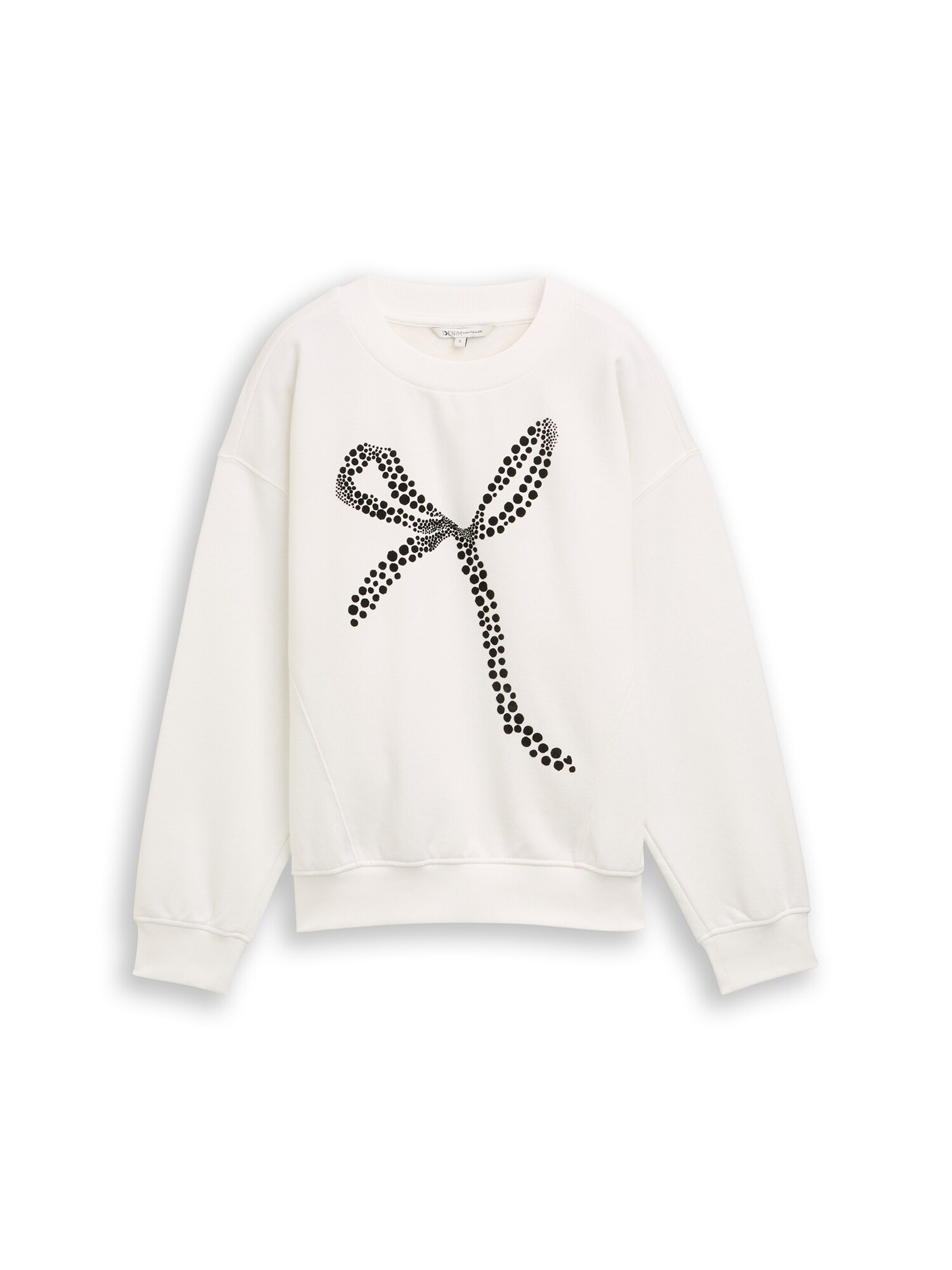 TOM TAILOR DENIM Bluză de molton  negru / alb murdar