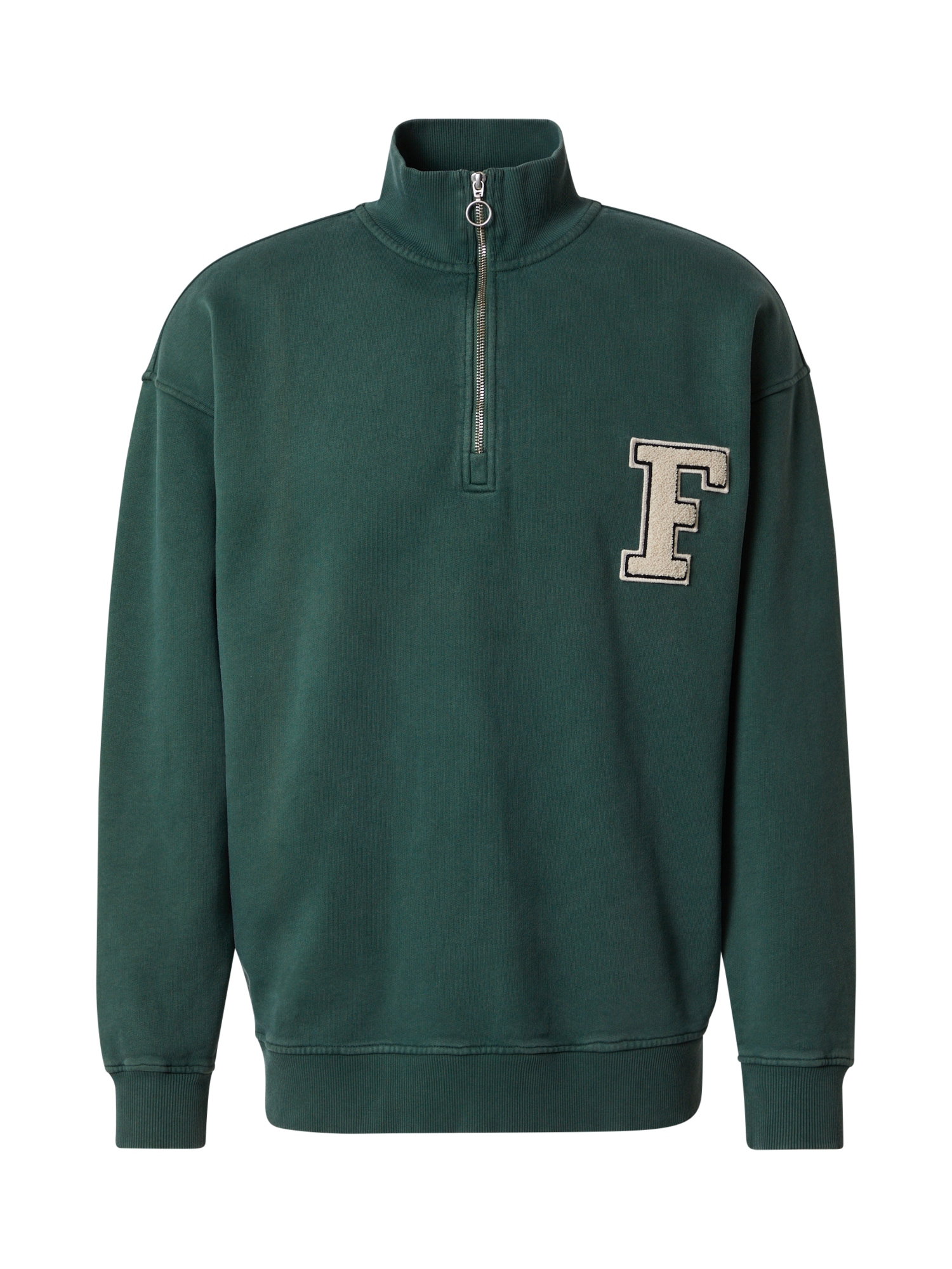 DAN FOX APPAREL DAN FOX APPAREL Sweatshirt 'Dave Heavyweight' beige / dunkelgrün / schwarz