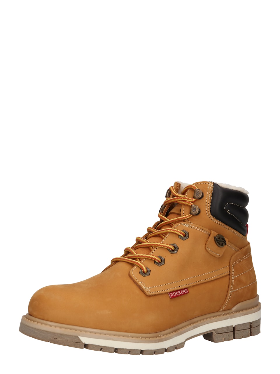 Boots med snörning karamell / kastanjebrun / blodröd