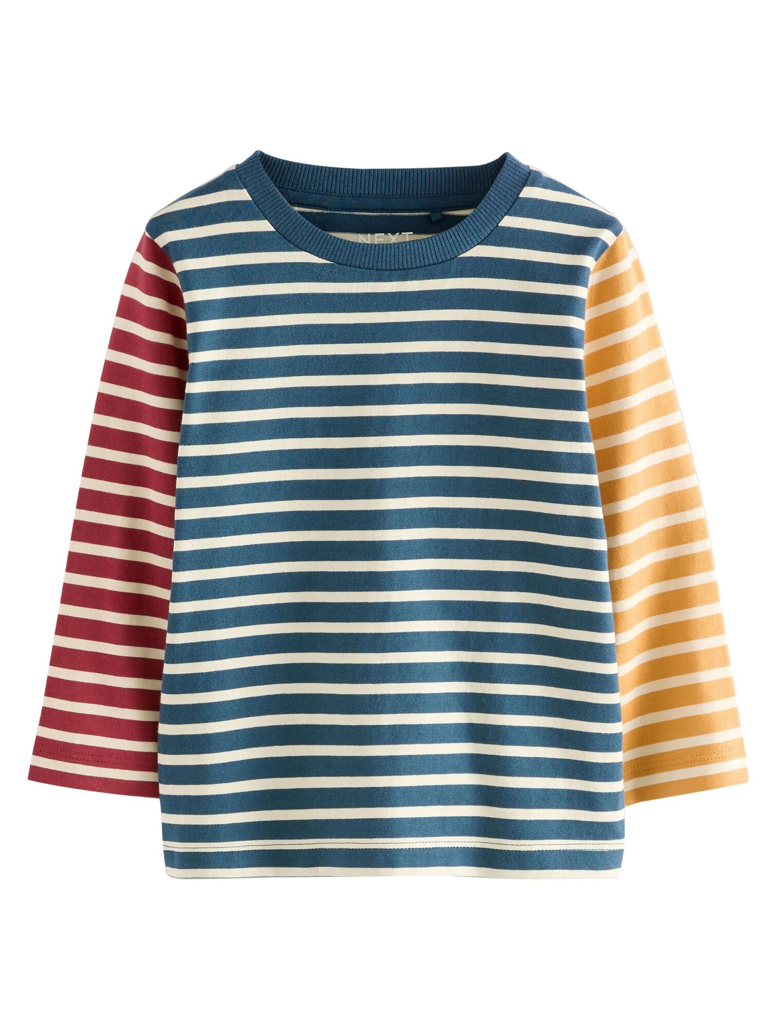Next Tricou  bleumarin / galben / roşu închis / alb