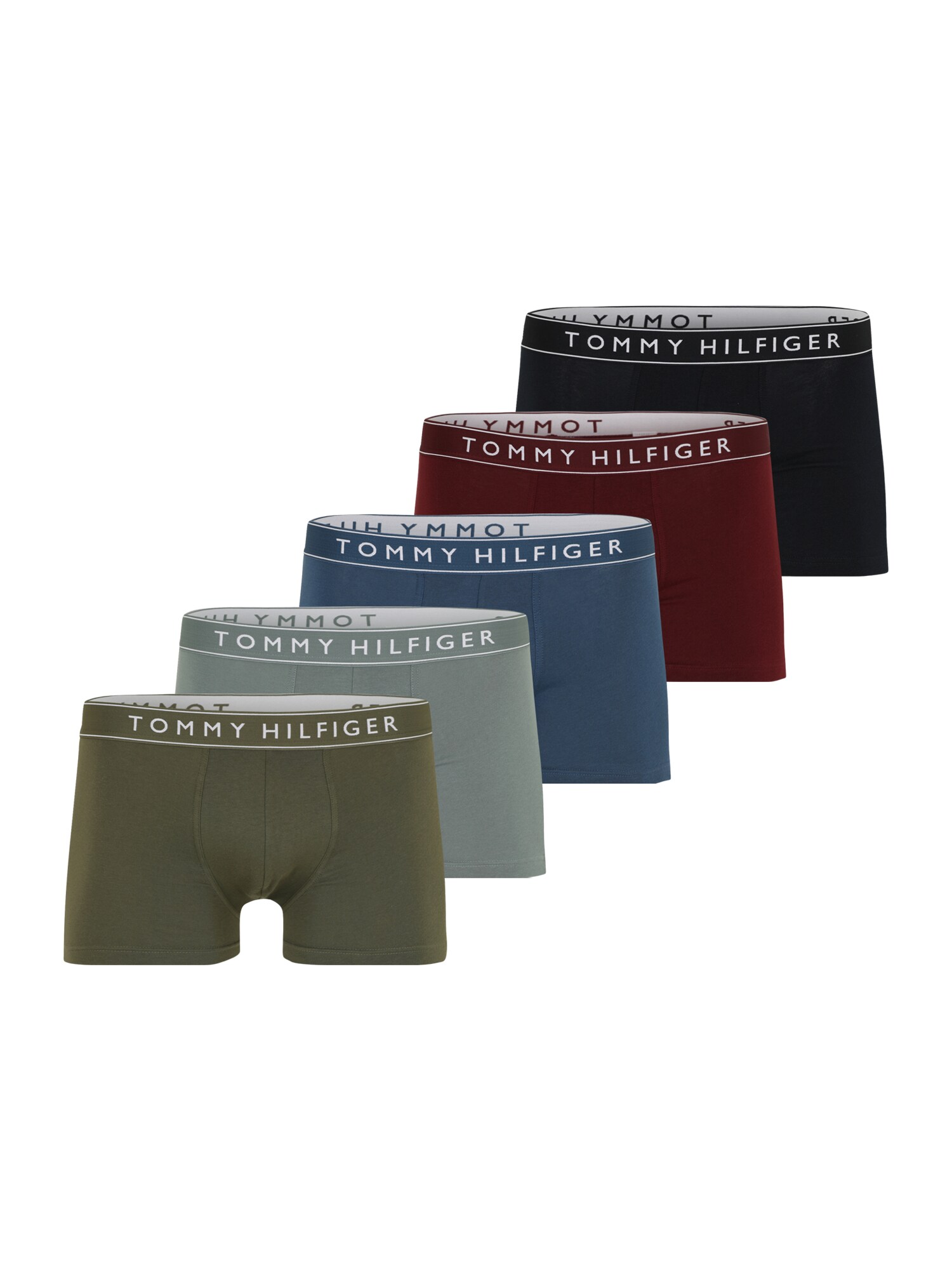 Tommy Hilfiger Underwear Boxeri  albastru porumbel / oliv / verde deschis / roșu bordeaux