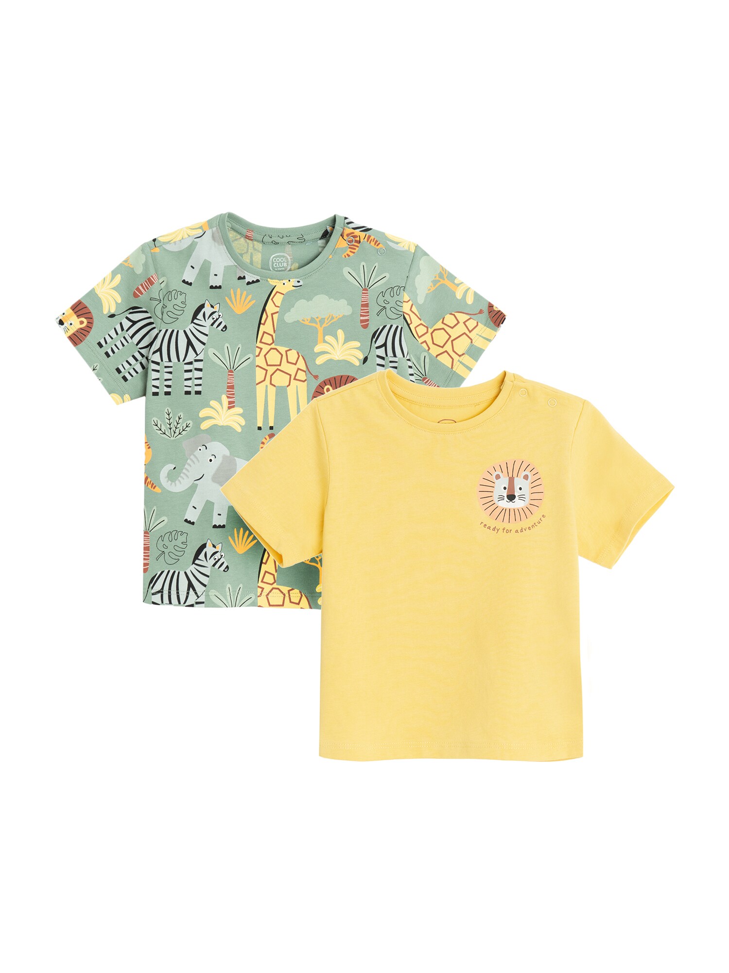 Cool Club Tricou  castaniu / galben / verde mentă / verde pastel