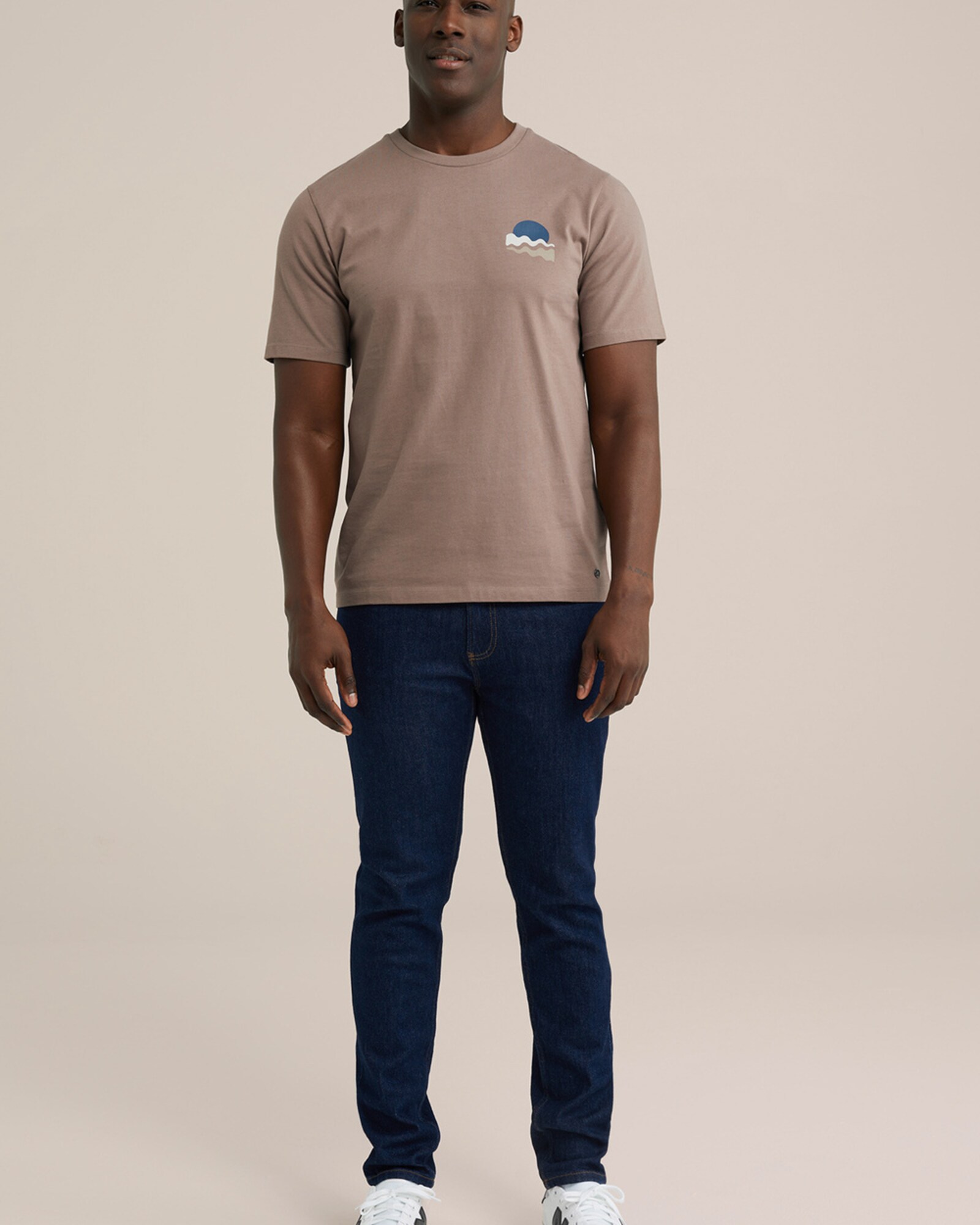 WE Fashion Póló  bézs / világos bézs / encián / brokát termék 2. képe