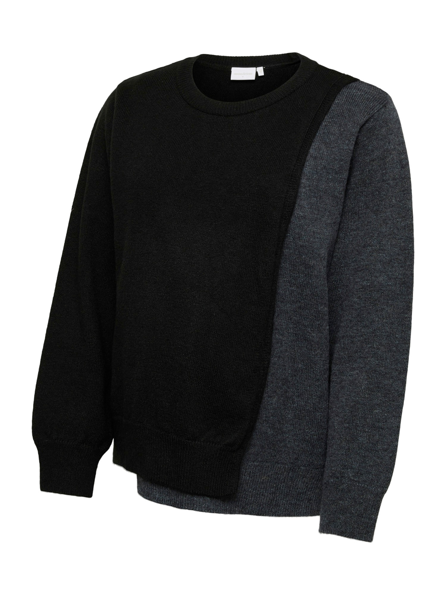 MAMALICIOUS Pulover MLNewanne Iris gri metalic / negru