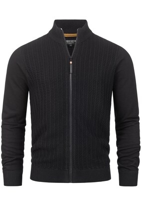 INDICODE JEANS Gebreid vest ‘Cason’ Zwart