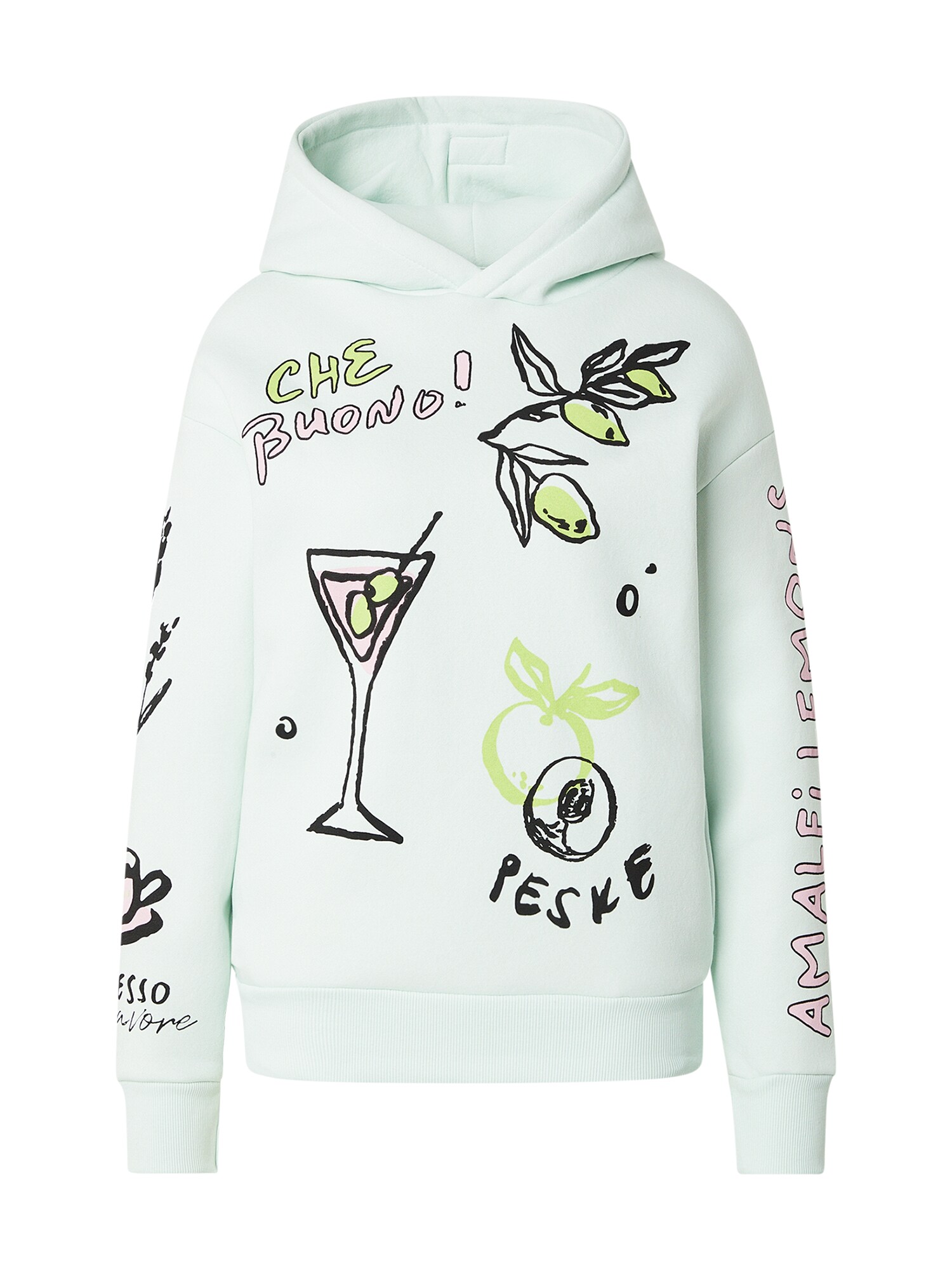 Sublevel Bluză de molton  verde pin / verde pastel / roz / negru