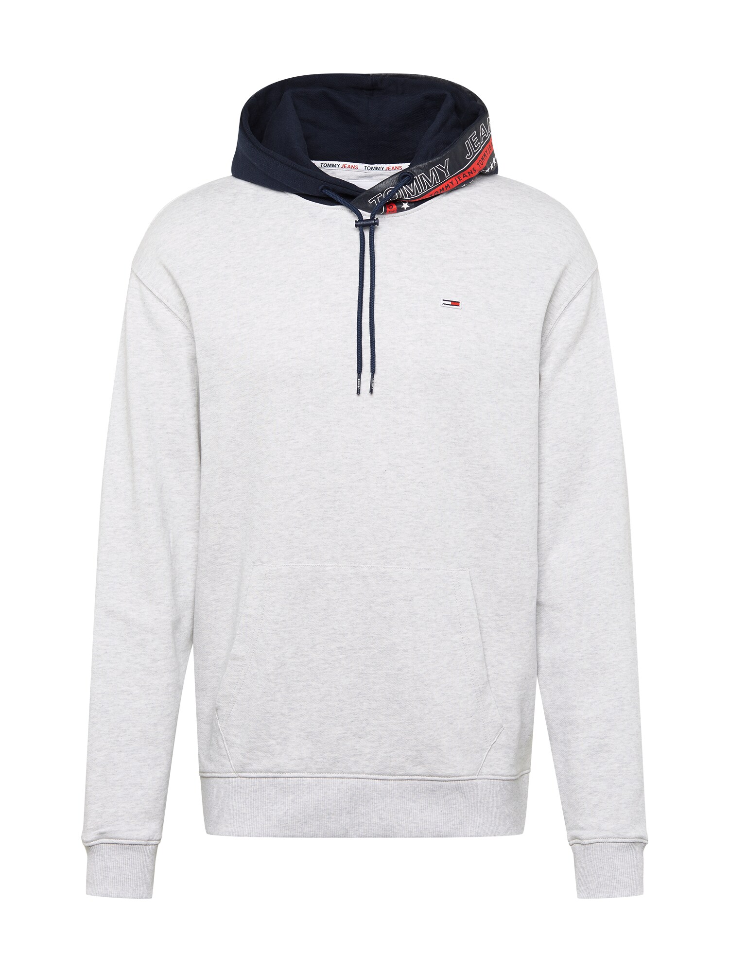 Tommy Jeans Megztinis be užsegimo  tamsiai mėlyna / šviesiai pilka / raudona