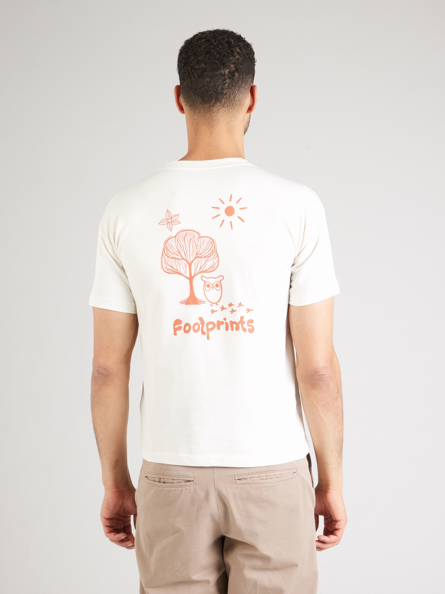 KnowledgeCotton Apparel Póló  mandarin / fehér termék 2. képe