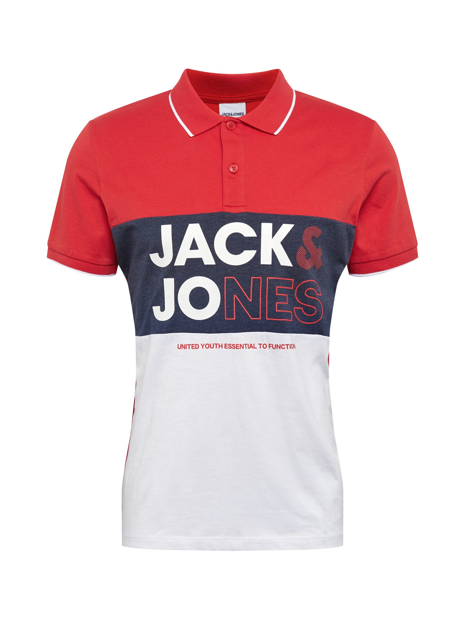 JACK & JONES Marškinėliai 'ARID'  melionų spalva / balta / melsvai pilka