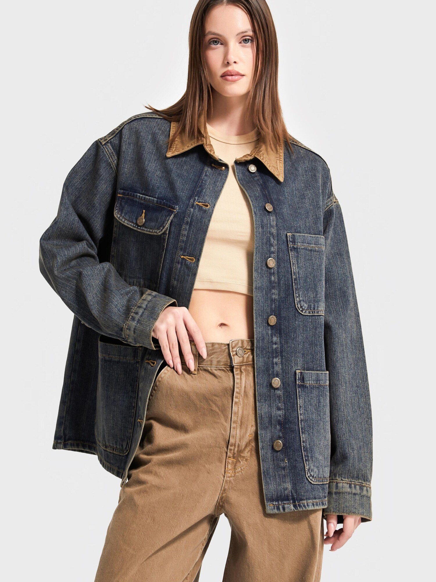 It's Basic Its Basic Übergangsjacke Oversized Denim Jacket