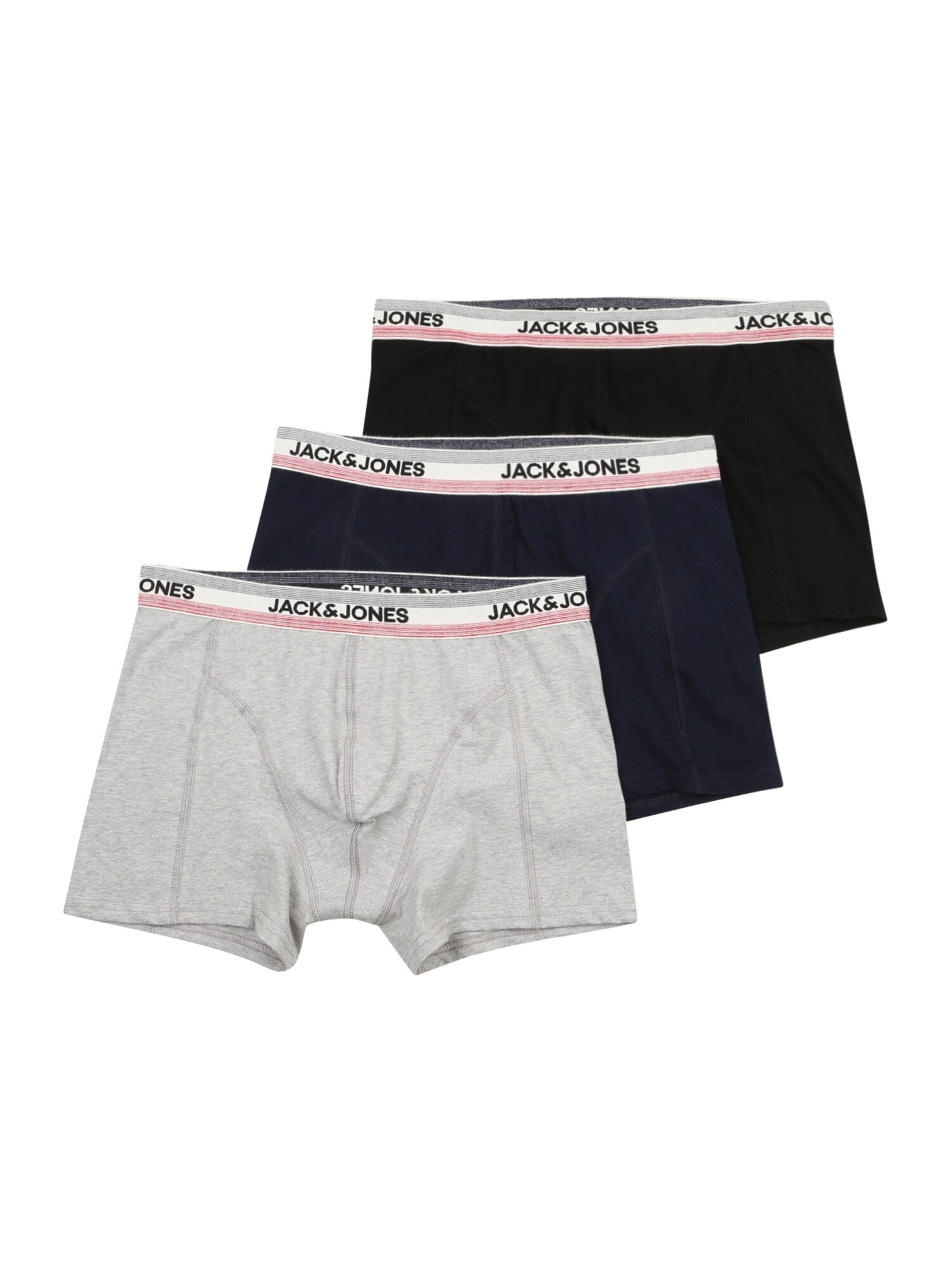 JACK & JONES Boxerky  tmavomodrá / svetlosivá / zmiešané farby / svetloružová / čierna