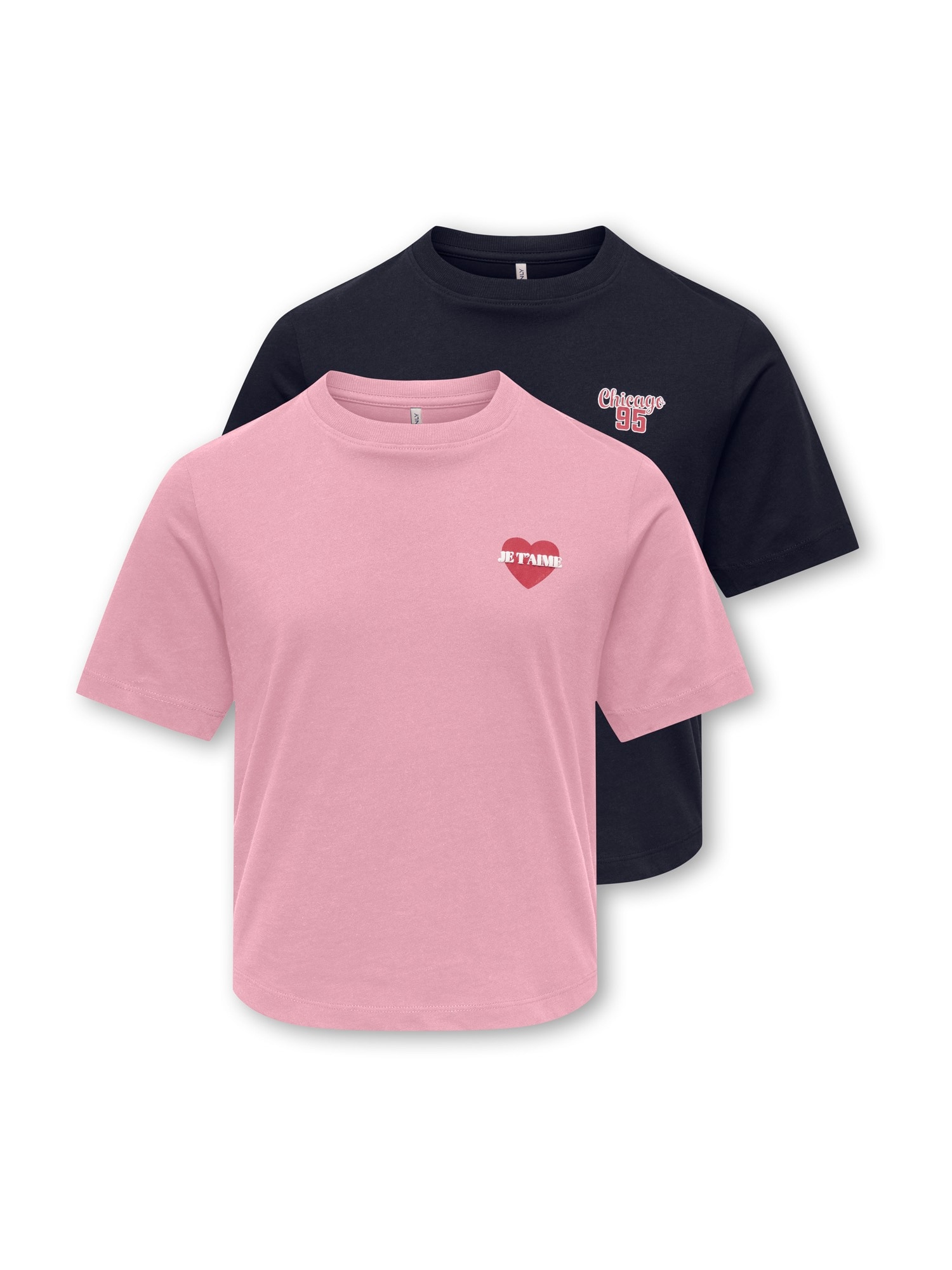 ONLY GIRLS Tricou KOGREX albastru marin / roz / roșu / alb