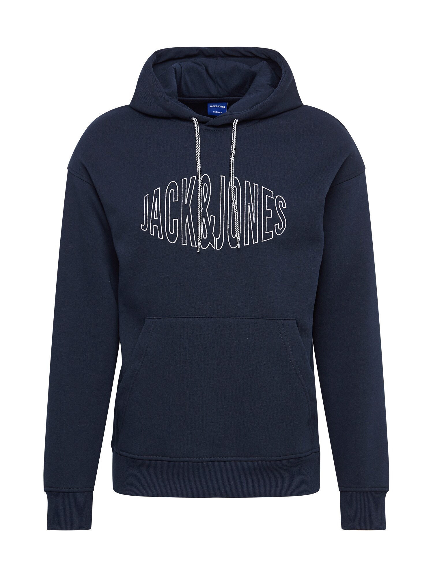 JACK & JONES Megztinis be užsegimo 'PRESTON'  tamsiai mėlyna / balta