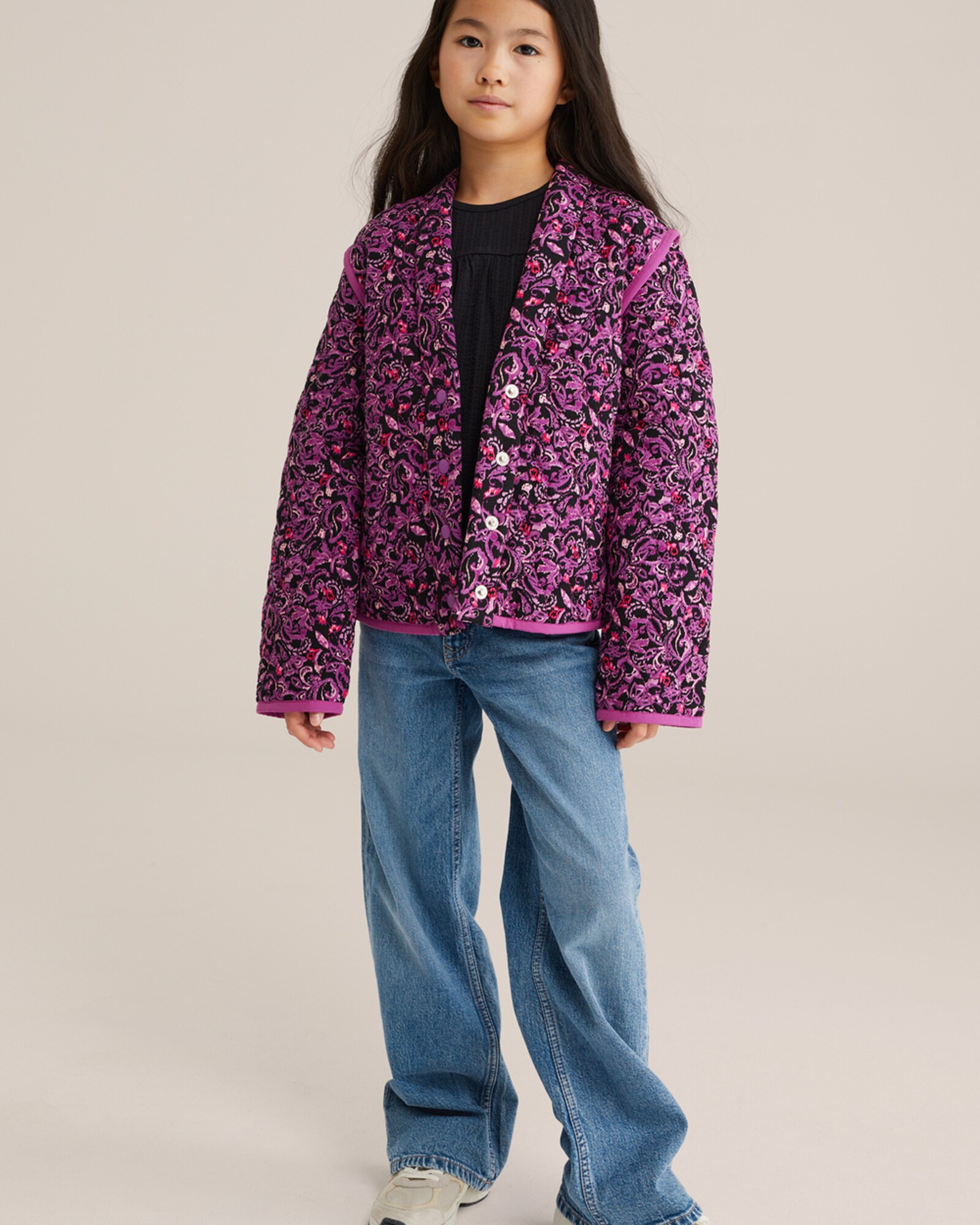 WE Fashion Prechodná bunda fialová / ružová / čierna (obrázok 6)