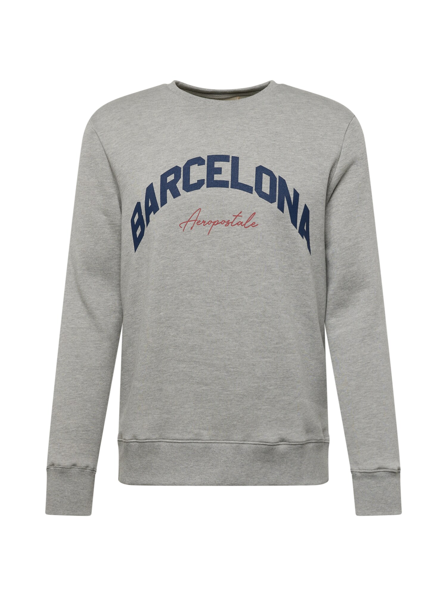 AÉROPOSTALE Mikina 'BARCELONA'  námornícka modrá / sivá melírovaná / červená